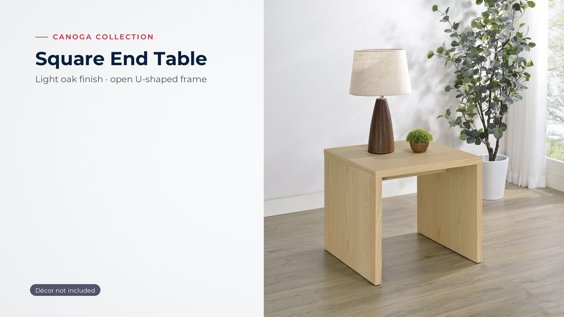 thumbnail video image 2 of Canoga Engineered Wood Accent Side End Table Light Oak, 2 of 9