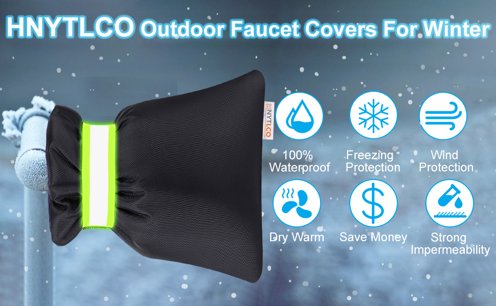thumbnail video image 2 of 4Pack Outdoor Faucet Covers for Winter 6.7"W x 8.3"H Thickened Outdoor Hose Bib Spigot Covers for Winter Insulation Freeze AntiFrozen Protection Waterproof Pipe Reusable Covers, 2 of 3