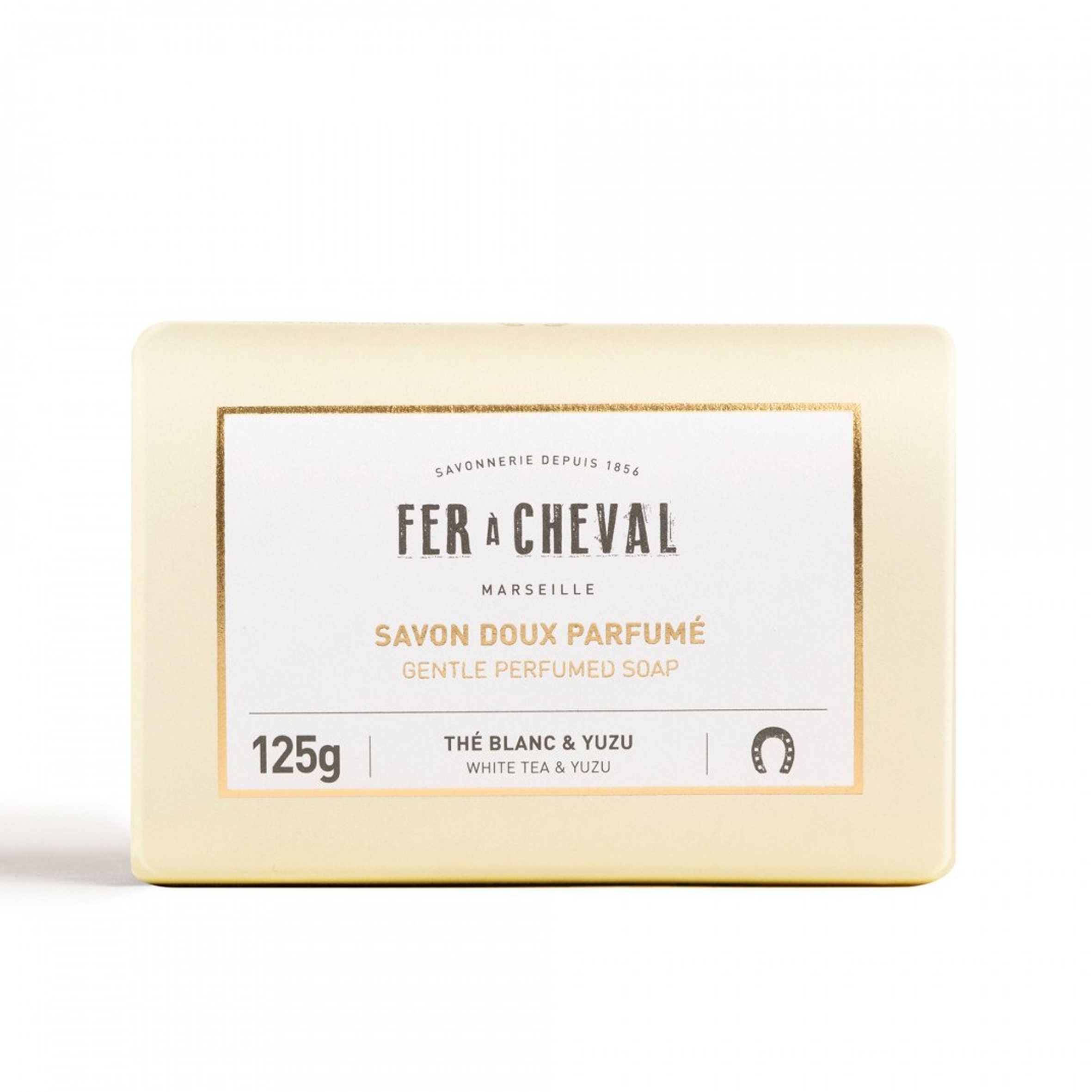 thumbnail video image 2 of Fer à Cheval Natural Marseille Soap Bars, Pack of 2 - Gentle Perfumed Soap with White Tea & Yuzu Scent - Organic Bath Soap - Enriched with Shea Butter & Sweet Almond Oil, 125g/4.41oz, 2 of 13