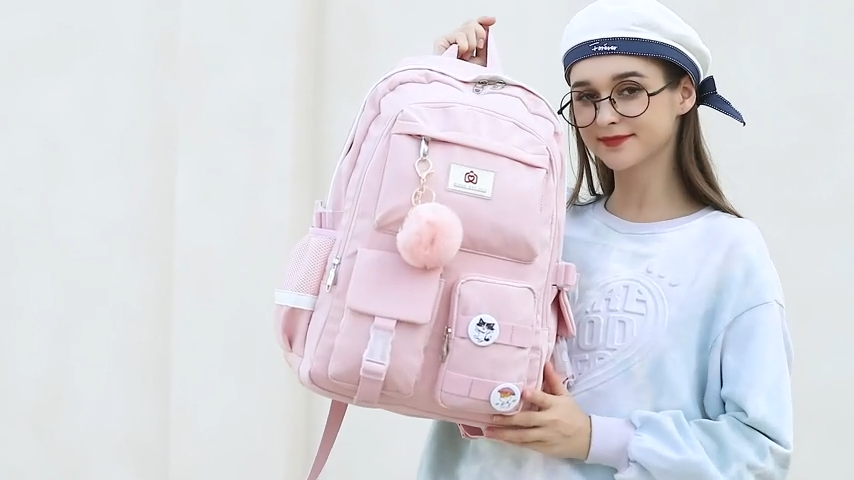 thumbnail video image 2 of AO ALI VICTORY Laptop Backpacks 15.6 Inch School Bag College Backpack Anti Theft Travel Daypack Large Bookbags for Teens Girls Women Students (Black), 2 of 8