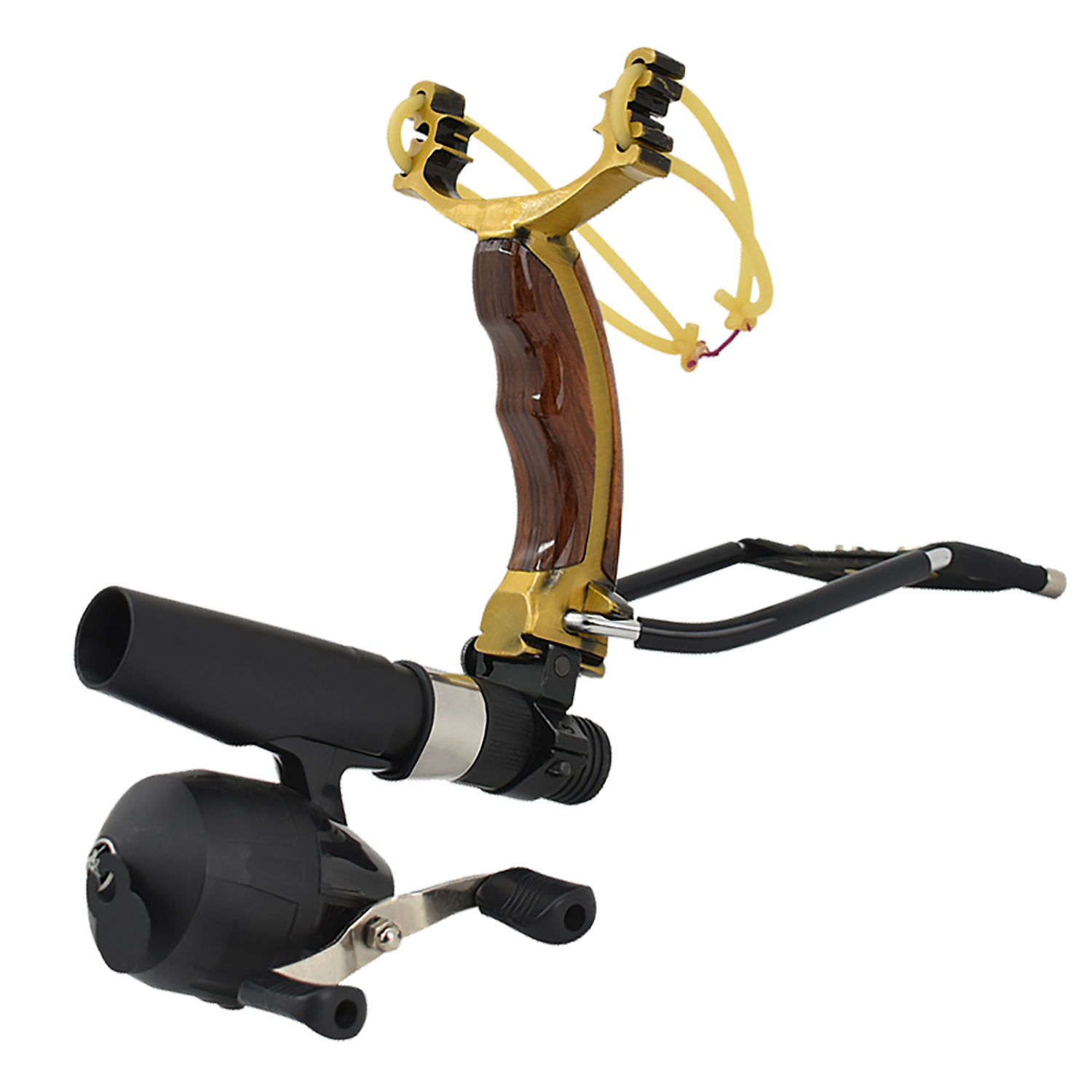 thumbnail video image 2 of Piaoyu Hunting Slingshot with Wrist Support and Fishing Reel, 2 of 14