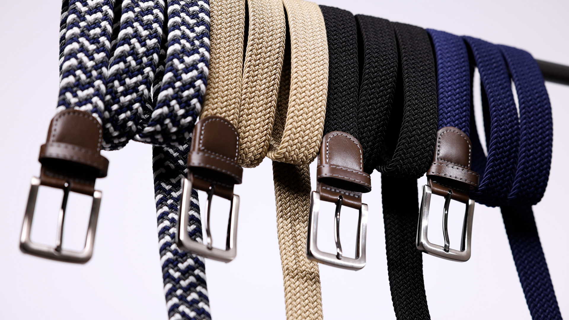 thumbnail video image 2 of Timarkment Belts for Men Stretch Braided Men’s Belt Woven Nylon Elastic Men Belts for Casual Jeans and Pants, 2 of 8