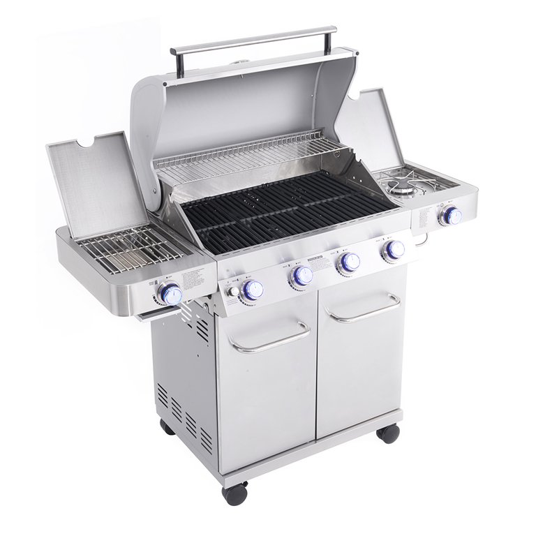 Monument Grills 4-Burner Propane Gas Grill in Stainless with LED
