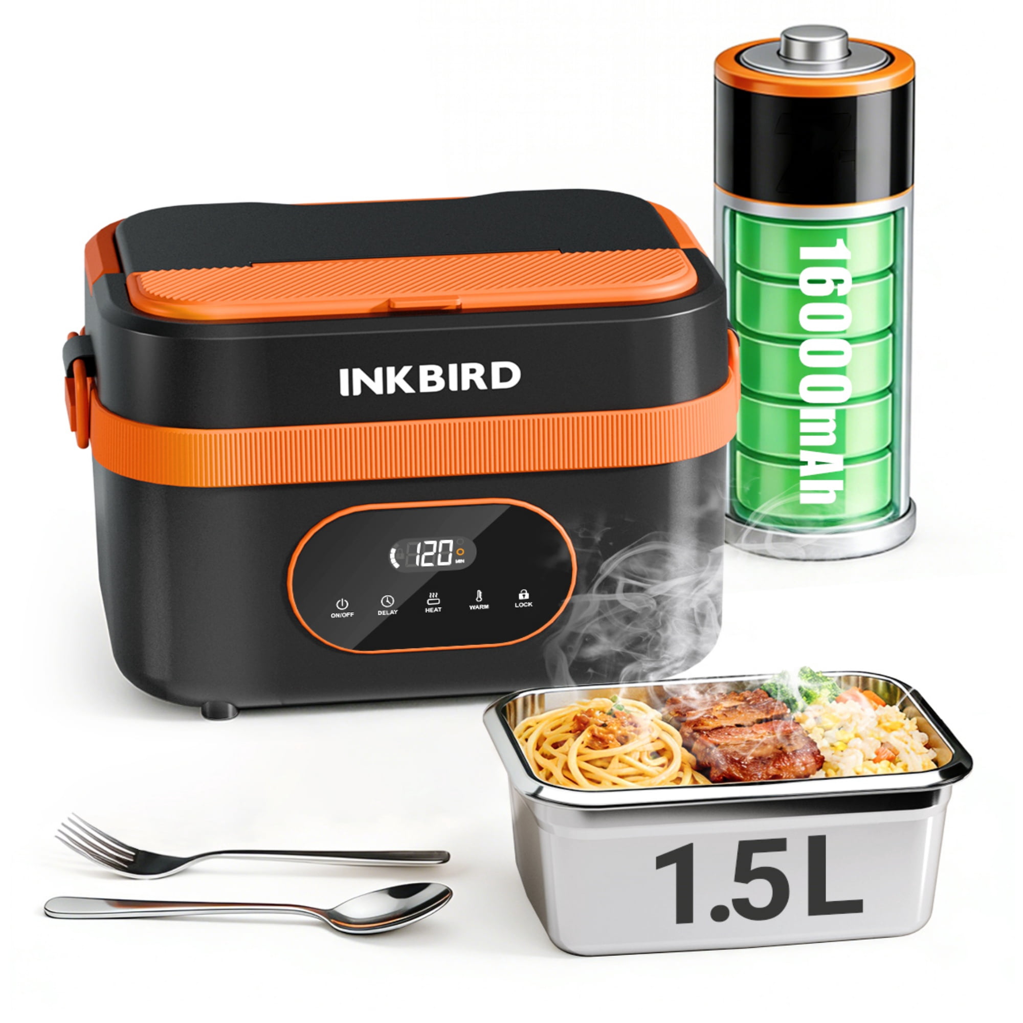 thumbnail video image 2 of INKBIRD Mother’s Day Gift Cordless Electric Lunch Box, Heated Food Warmer with Scheduled Heating, Portable, Dishwasher Safe for Mom, 2 of 12