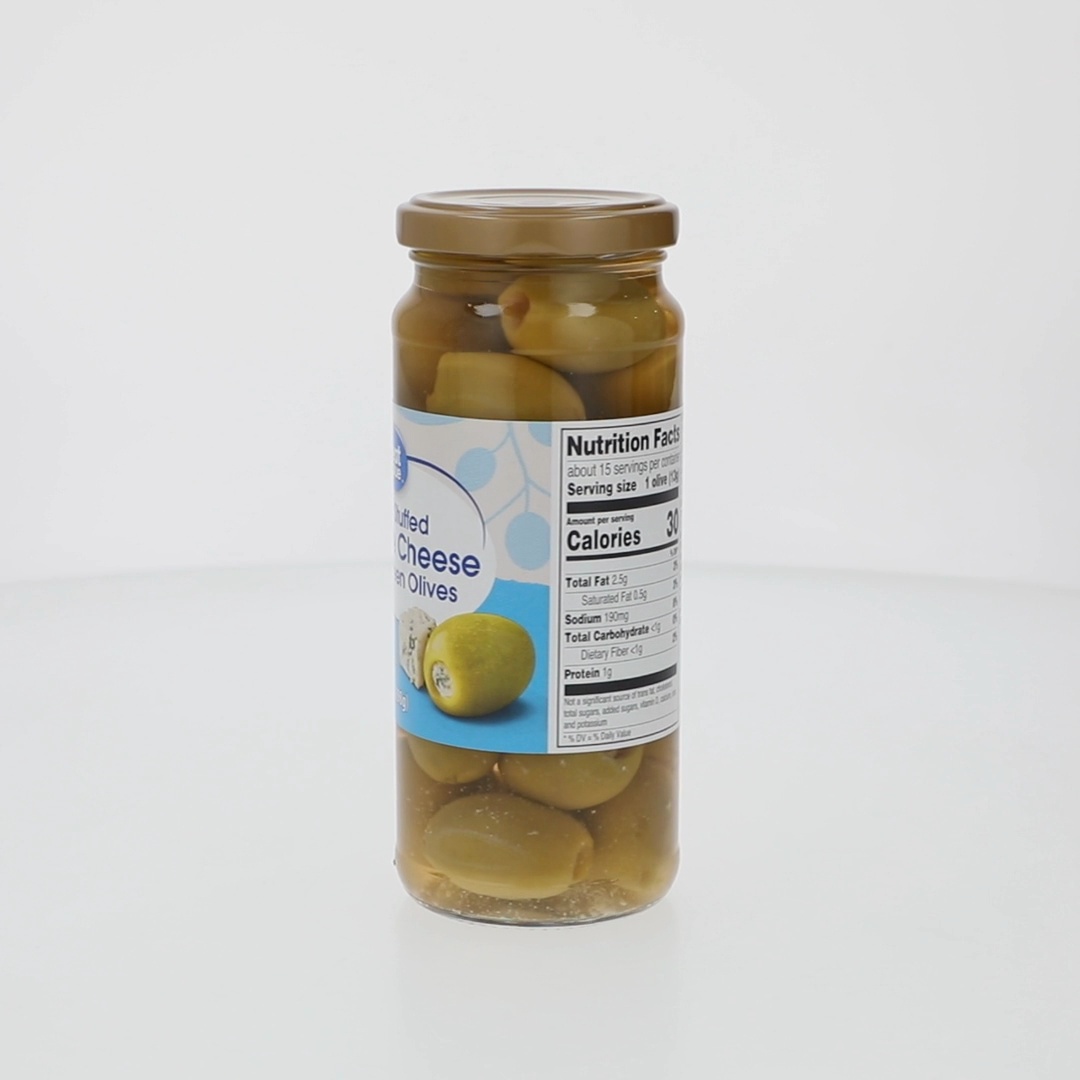 Great Value Blue Cheese Stuffed Green Olives 7oz Jar Mediterranean