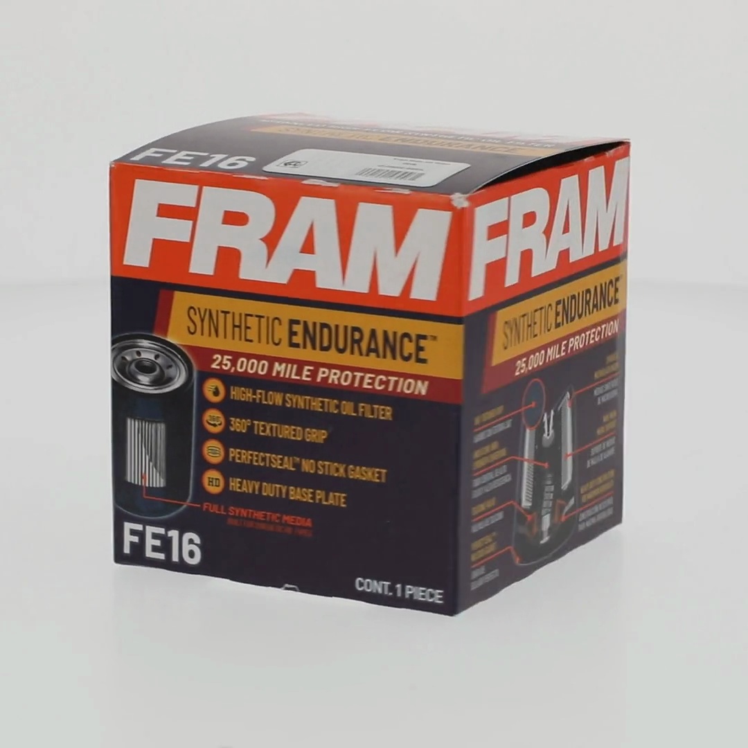 FRAM Synthetic Endurance Premium Oil Filter, FE16, 25K Miles