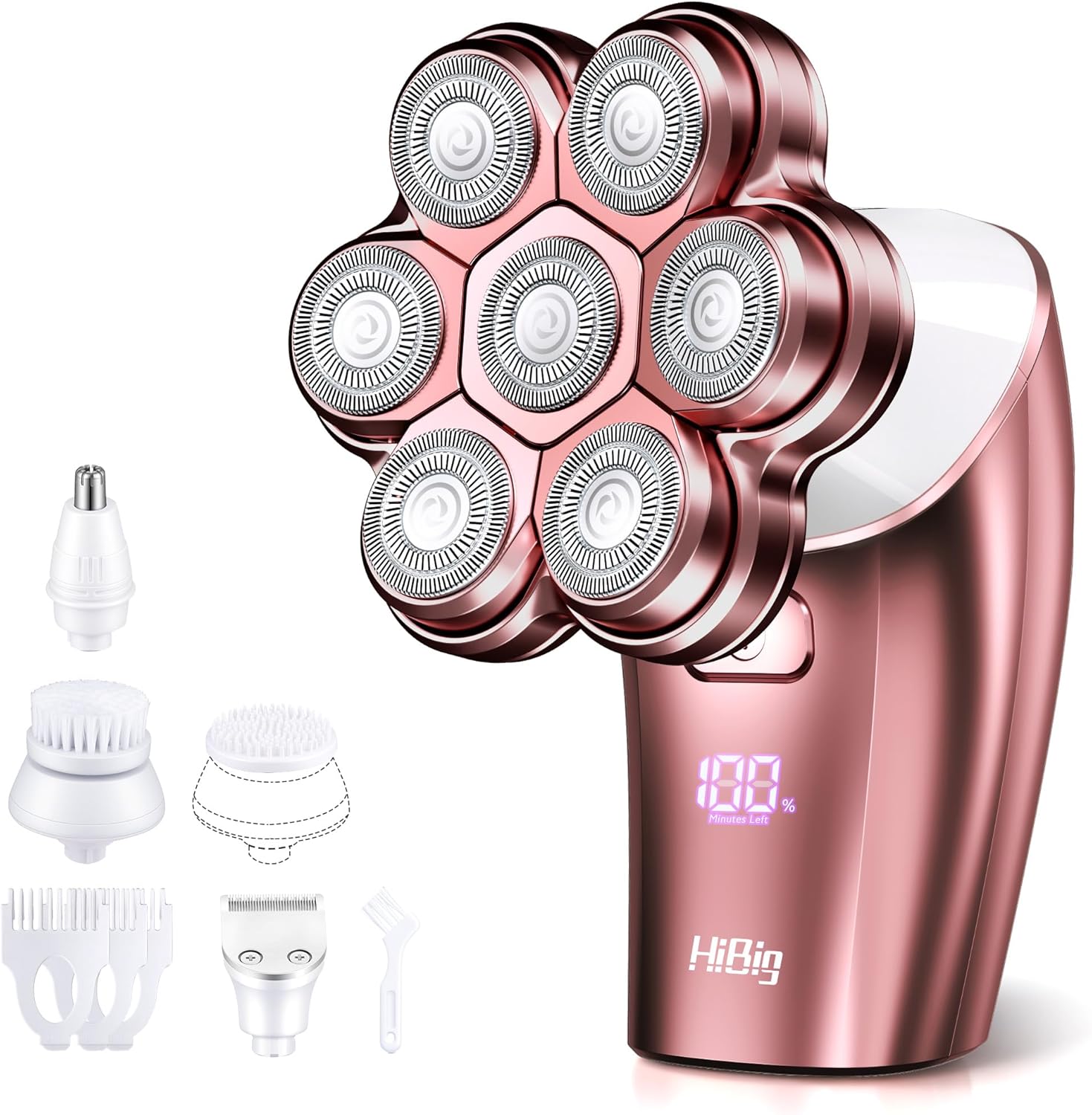 thumbnail video image 2 of Electric Razors for Women Legs : 5-in-1 Rechargeable Body Shaver, 7D Wet & Dry Bikini Trimmer, IPX7 Waterproof Lady Hair Remover for Face Underarms Pubic, Rose Pink, 2 of 8