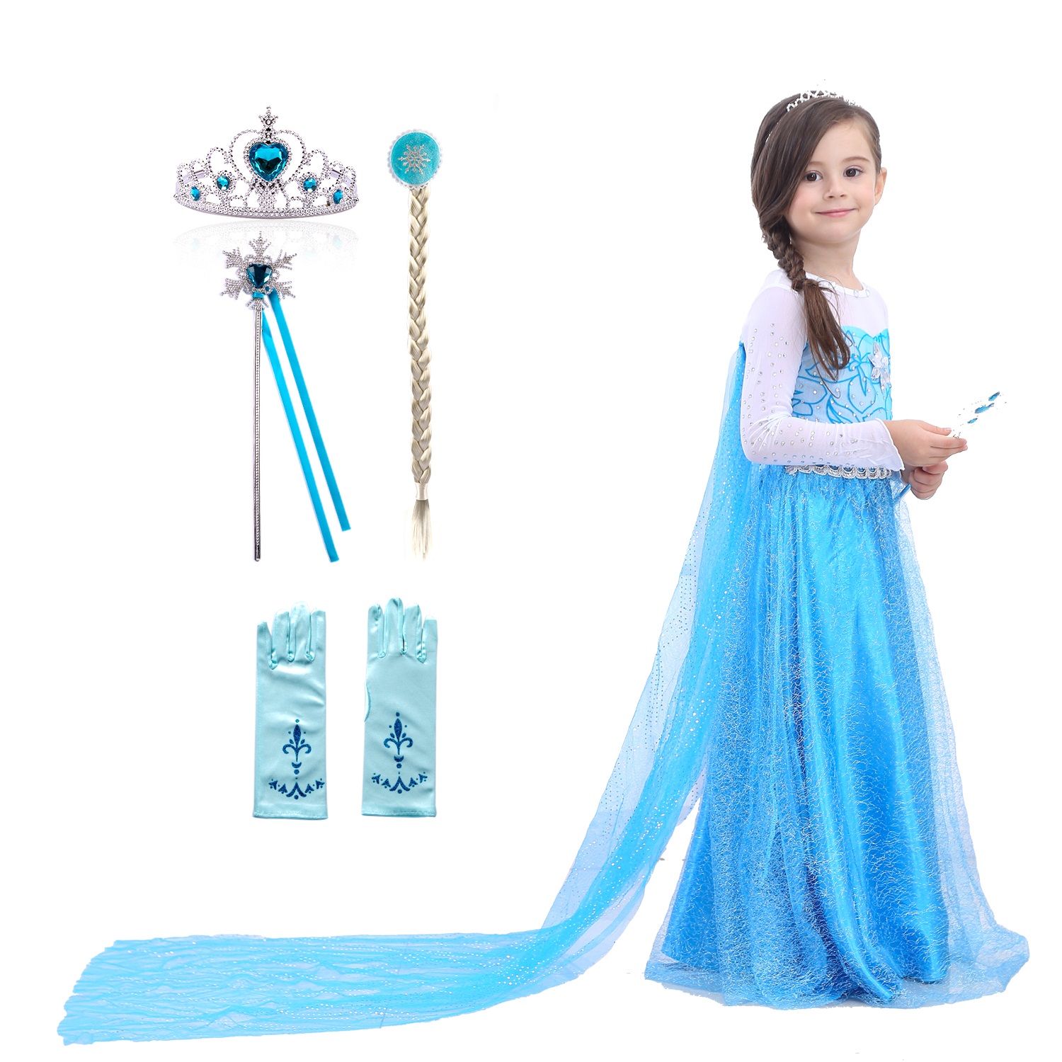 thumbnail video image 2 of Princess Costume Princess Dresses for Girls Dress up Fancy Halloween Christmas for Toddler, 2 of 7