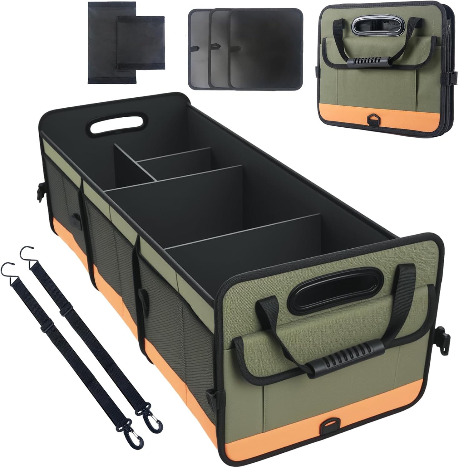 thumbnail video image 2 of Trunk Organizer for Suv, Sturdy Storage Organization with Non-Slip Bottom Strips, 95L Large Capacity Cargo Organizer for Car, Truck, Sedan, Waterproof Portable Car Organizers for Women Men, 2 of 9