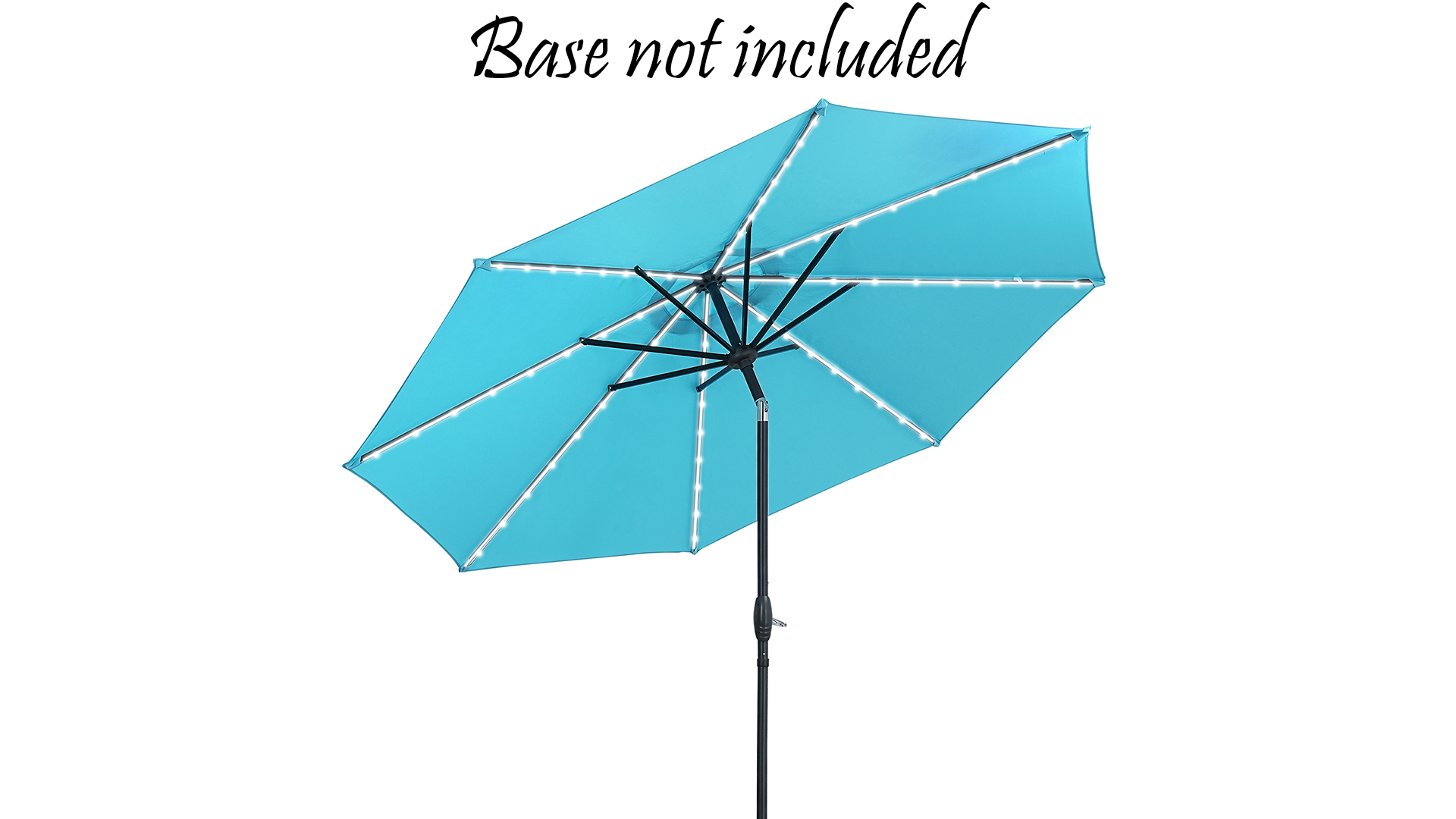 thumbnail video image 2 of Autlaycil 10ft Patio Umbrellas 32 Solar LED Lights Outdoor Market Umbrella with Tilt Crank, Solar Umnrella, Green, 2 of 7