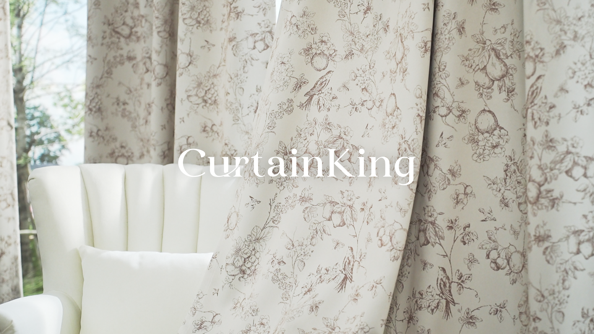 thumbnail video image 2 of CURTAINKING Blackout Curtains 63 Inches Long, Printed Floral French Farmhouse Curtains for Bedroom Living Room Back Tab Thermal Insulated Window Drapes, 2 Panels Taupe, 2 of 10
