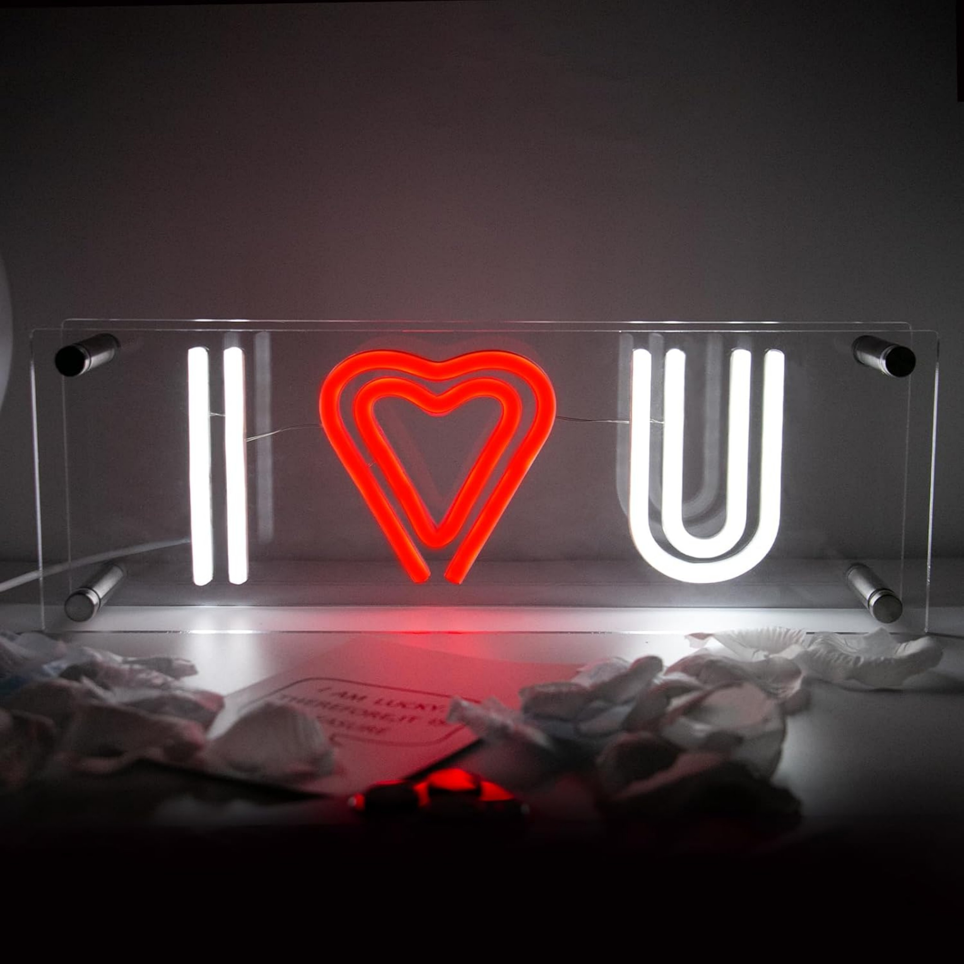 thumbnail video image 2 of UPONRAY I Love You Desktop Neon Signs, 13.8"*4.7" Dimmable & USB-Powered LED Neon Light, Stylish Desktop decoration as Gifts for Valentine's Day, Lover, Family, Friend, Children, 2 of 11