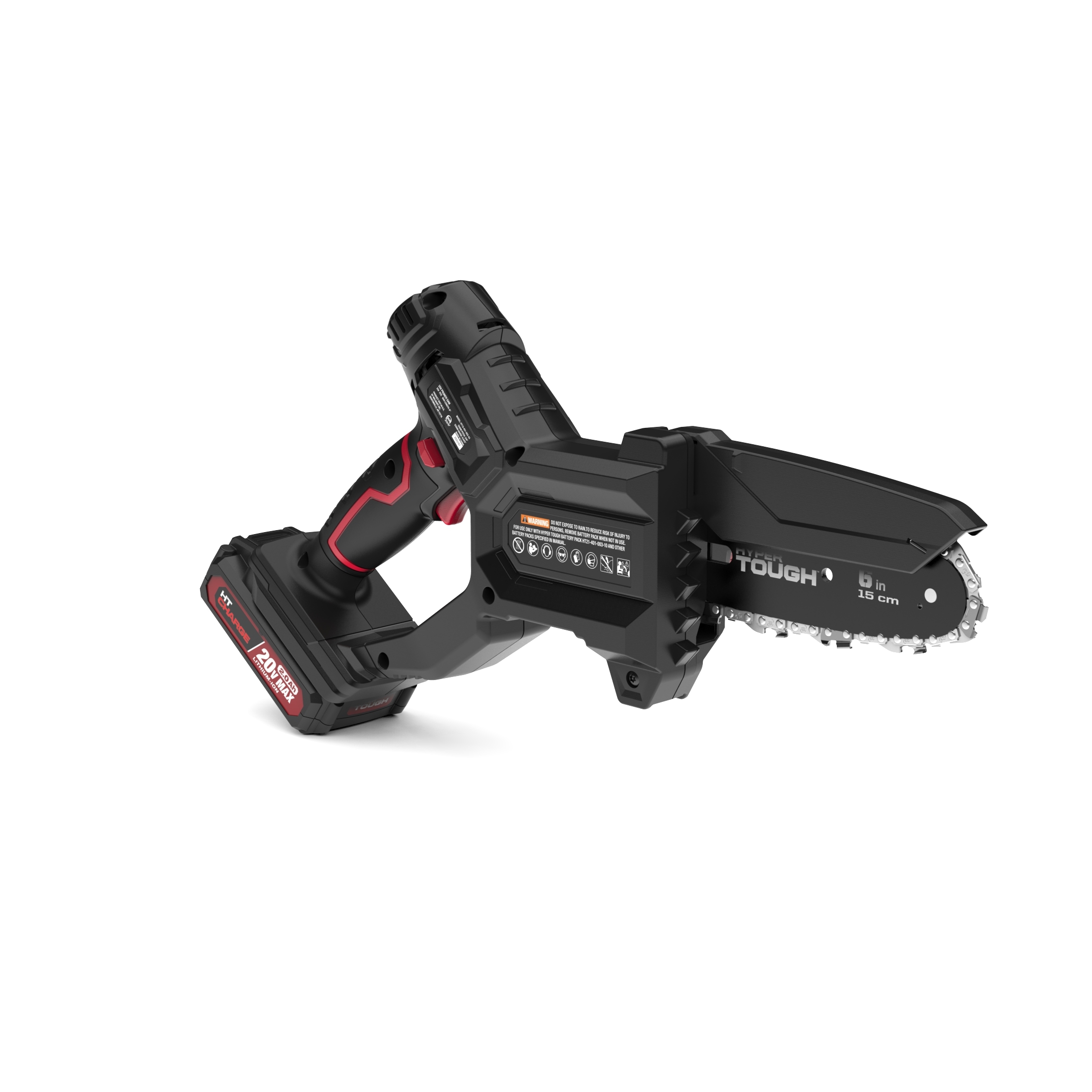 Hyper Tough 20Volt 6inch Mini Chainsaw With Battery And Charger, HT13