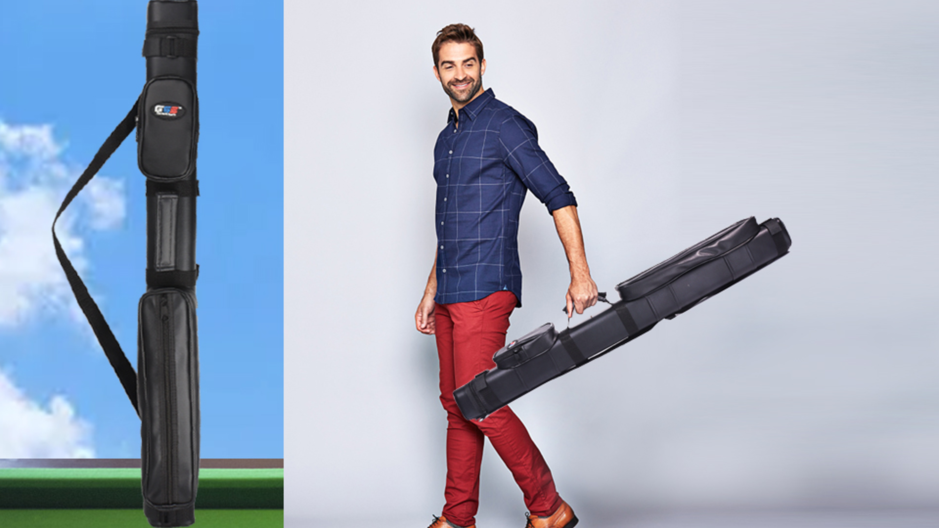 thumbnail video image 2 of GSE Games & Sports Expert 2x2 Hard Square Billiard Cue Case. Pool Cue Stick Carrying Case, Billiard Pool Cue Accessories (5 Colors Available), 2 of 8