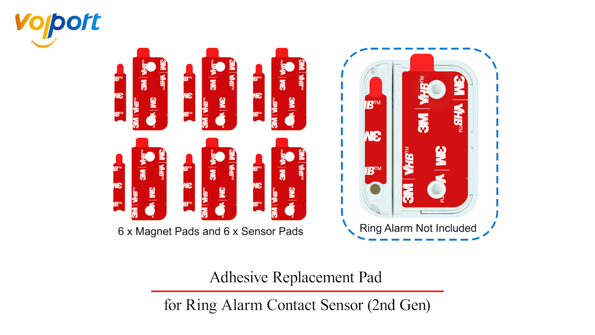 thumbnail video image 2 of Adhesive Replacement for Ring Alarm Contact Sensor (2nd Gen): 3M VHB Double Sided Sticky Strips (6 Sensors Pads & 6 Magnet Pads) - Mounting Tape Sticker Pre-Cut for Ring Door & Window Security System, 2 of 7
