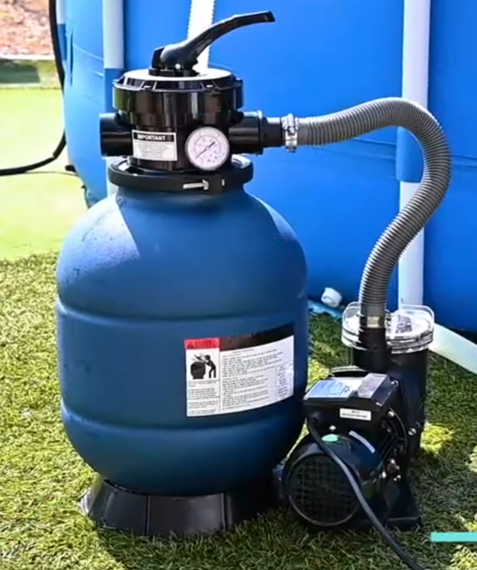 thumbnail video image 2 of XtremepowerUS 12" Sand Filter Pump 2400GPH .75HP Pool Pump for Above Ground Pools, 5-Way Valve, 2 of 12