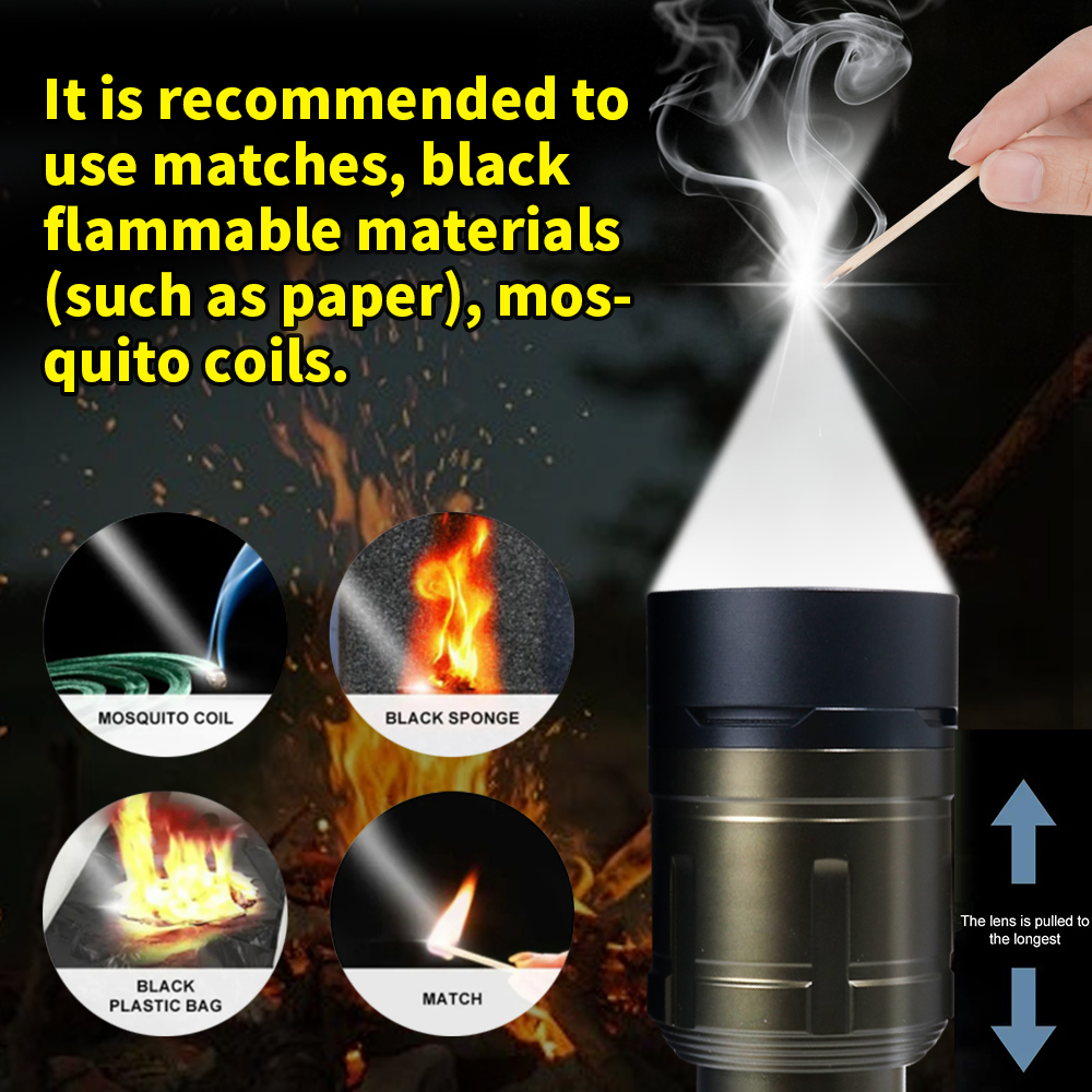 thumbnail video image 2 of Rechargeable Aluminum Flashlight, Ignition mode , High Brightness, 6000mAh Battery, for Outdoor, Camping, Power Outages, 2 of 11