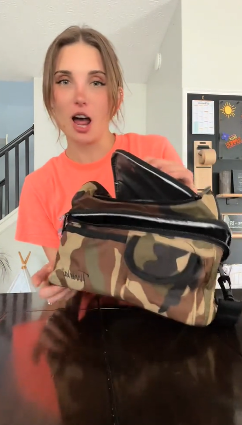 thumbnail video image 2 of Tirrinia Insulated Lunch Box for Men Women, Leakproof Thermal Bento Lunch Bag Cooler Tote, Dual Compartment with Shoulder Strap, 10.3" x 7.5" x 8.6", Camo, 2 of 8