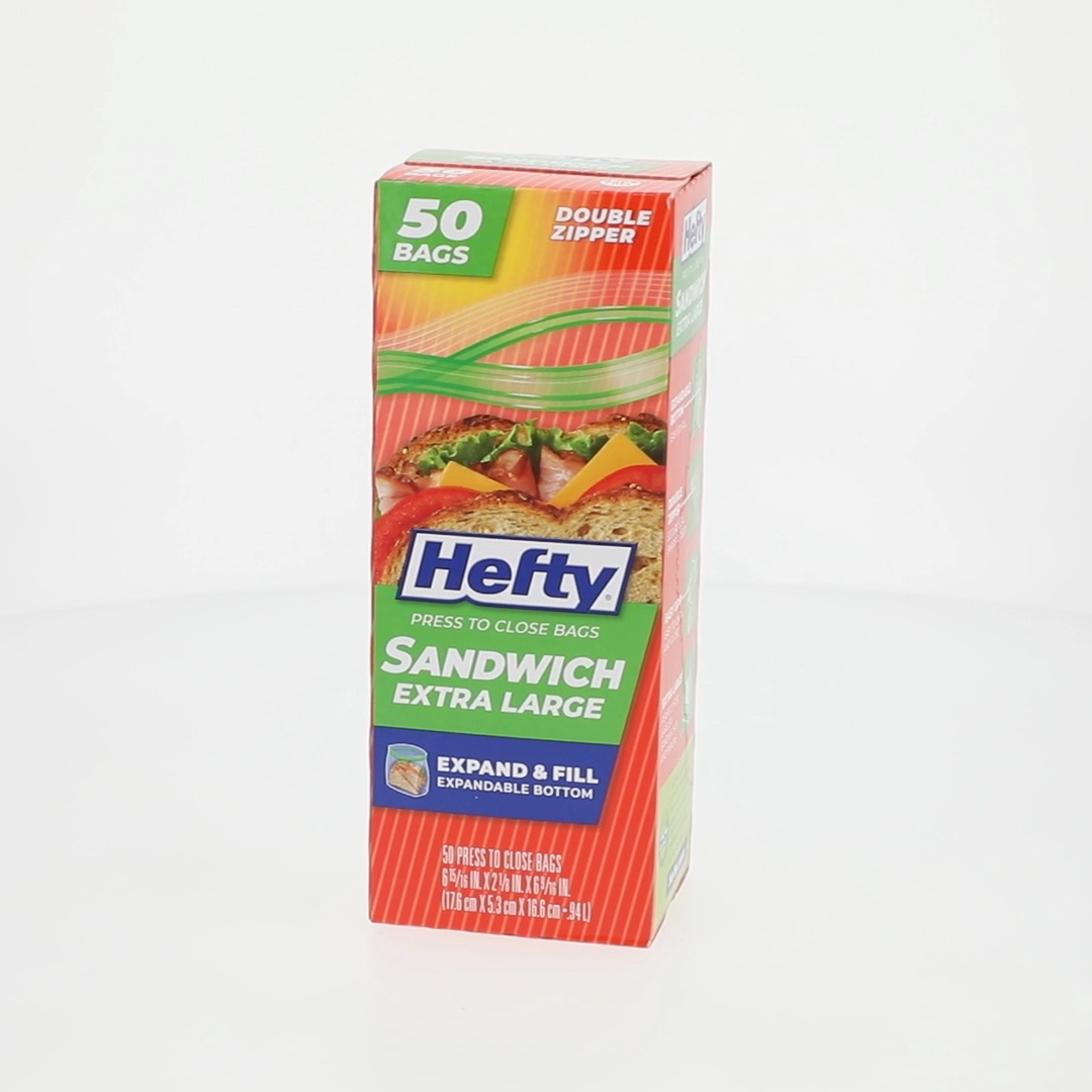 Hefty Press to Close Extra Large Sandwich Bags, 50 Count - Walmart.com