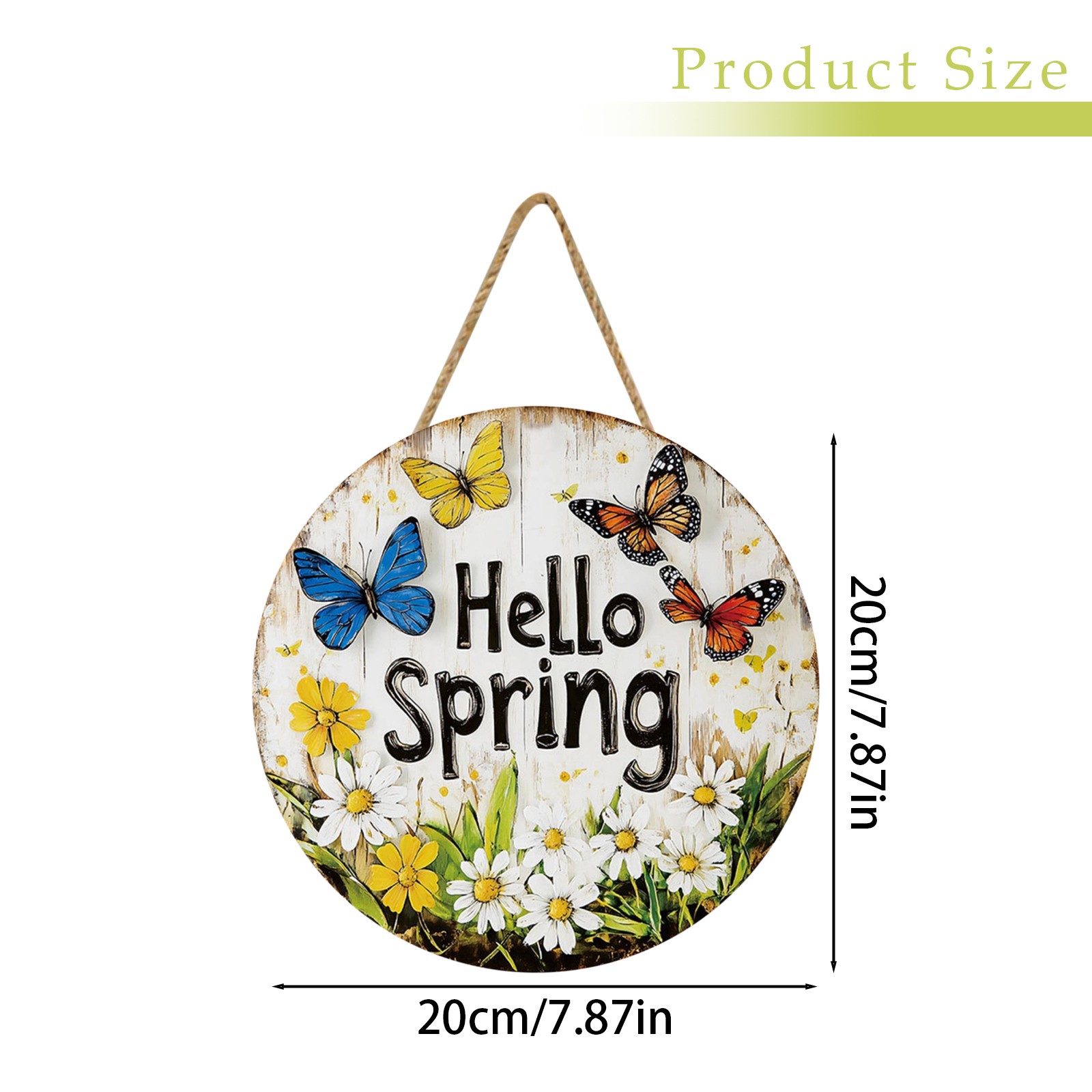 thumbnail video image 2 of 1Pcs Hello Spring Door Sign, Welcome Spring Sign for front Door Decoration, Seasonal Hanging Decorations, Hello Spring Hanging Sign for Home Door Wall Porch Indoor Outdoor Decor,20cm/7.87in, 2 of 6