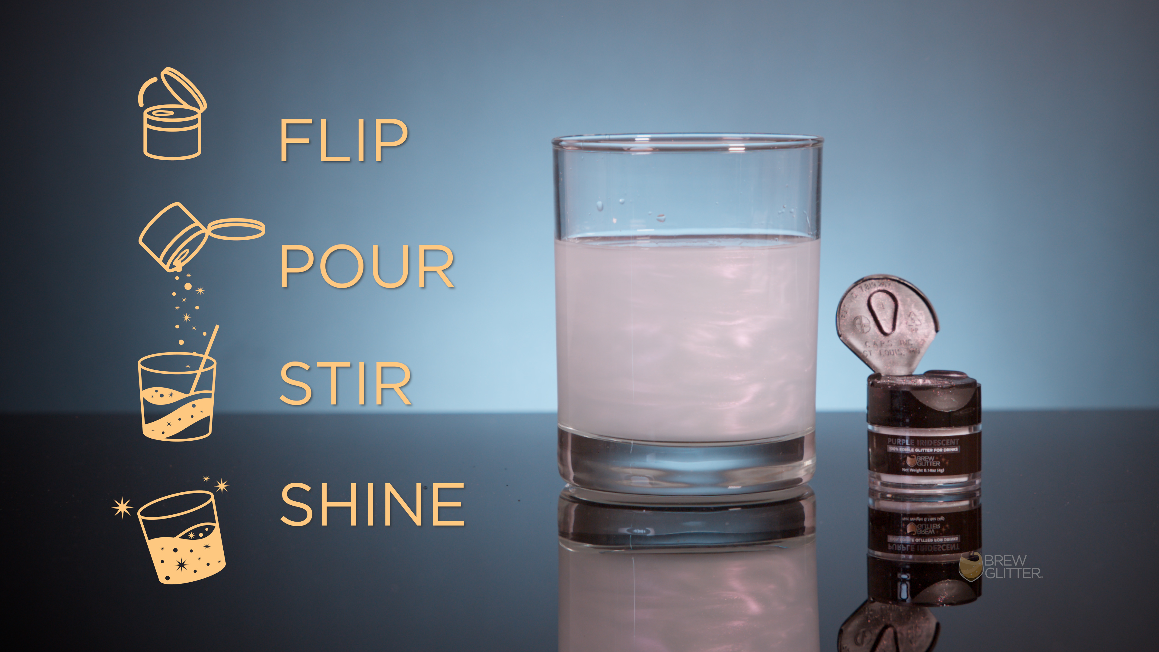 thumbnail video image 2 of Brew Glitter - Purple Iridescent Edible Drink Glitter - Silky Swirl, Beverage-Safe, 4g, 2 of 8