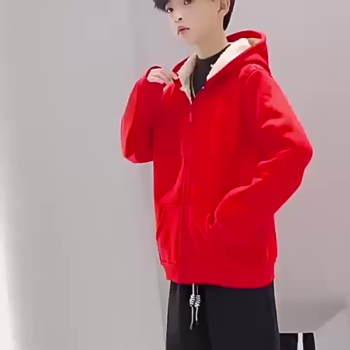 thumbnail video image 2 of SGMVNU Winter Warm Outwear Jackets For Boys Girls Boys Girls Lined Winter Warm Coats Sweatshirt Hoodie Jacket Casual Loose Zipper up Hooded Jackets(Size 3-4 Years, Black), 2 of 9