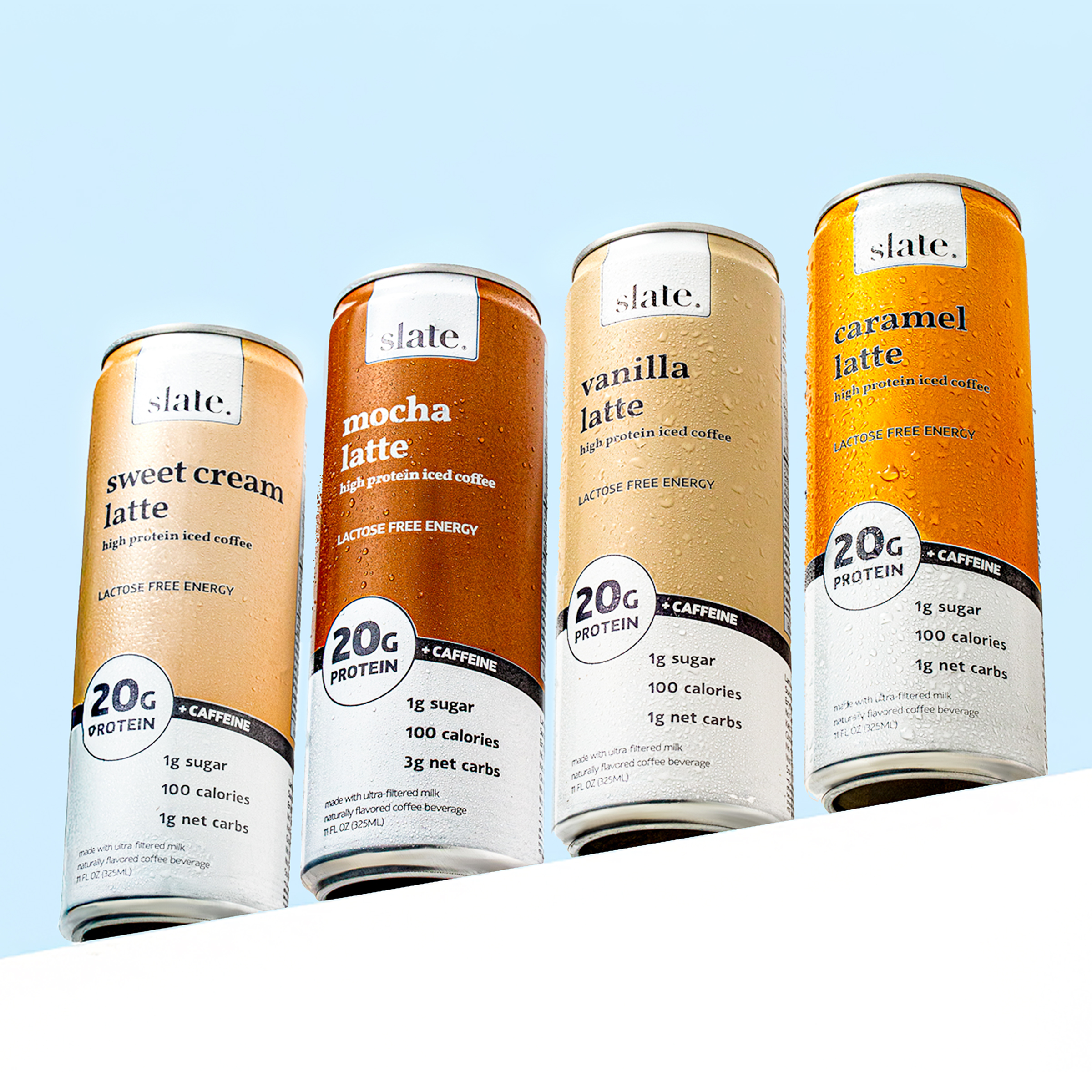 thumbnail video image 2 of (2 pack) Slate Milk Sweet Cream Latte, High Protein Iced Coffee, 20g Protein, 11 fl oz Can, Ready to Drink, 2 of 12