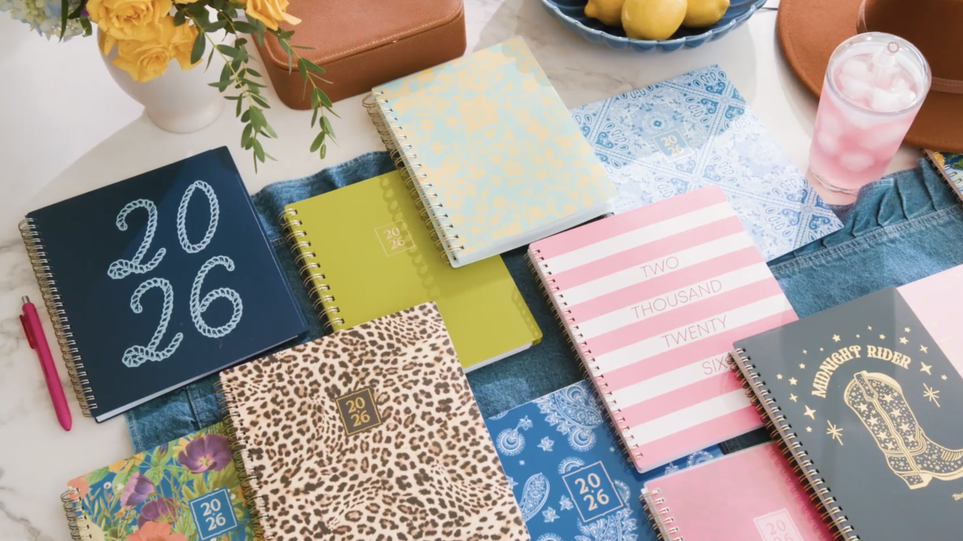 thumbnail video image 2 of Jessie James Decker for Blue Sky Monthly Desk Pad (22" x 17") Bandana Blue 12-M (Jan 2026 - Dec 2026), 2 of 5