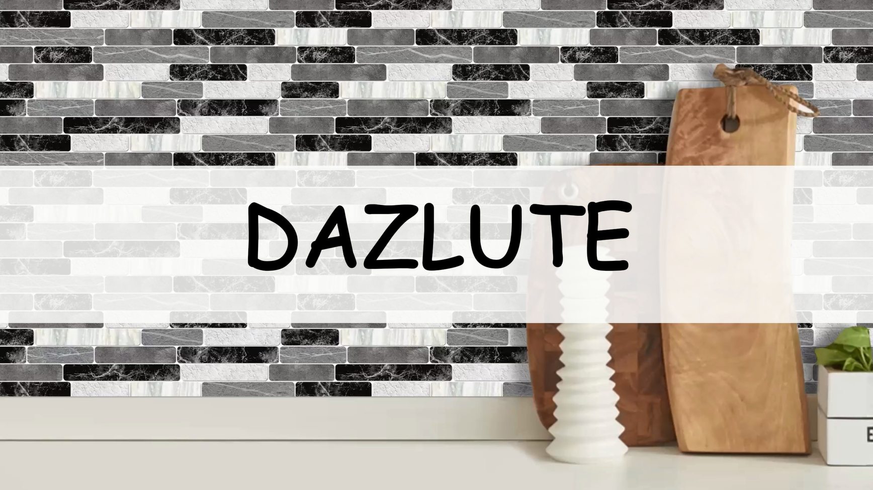thumbnail video image 2 of DAZLUT Brick Wallpaper Self-Adhesive Peel and Stick Wallpaper Black and Gray Waterproof and Removable Contact Paper for Home Decoration and Furniture Renovation, 17.7"x 394", 2 of 8