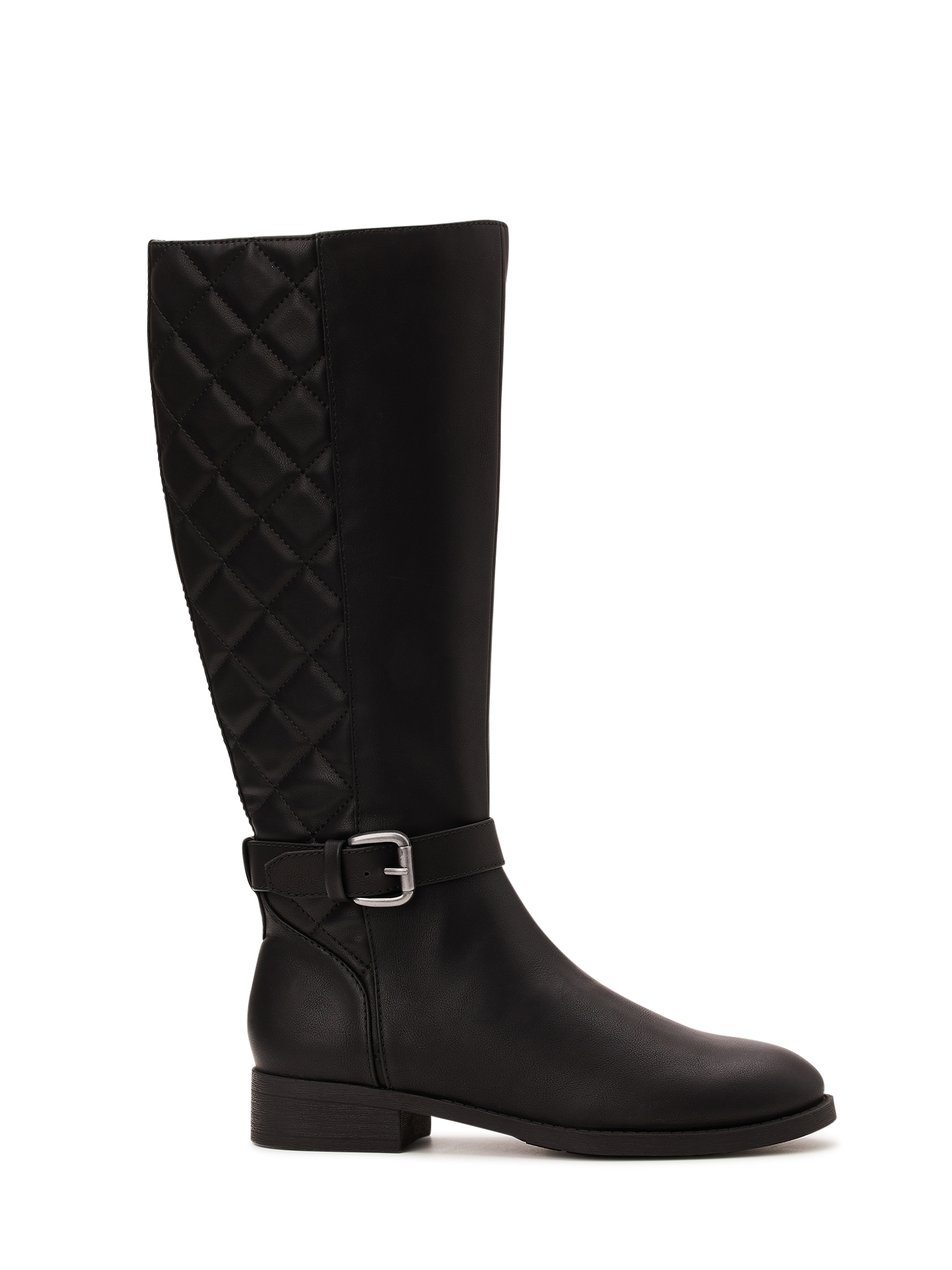 Black quilted clearance knee high boots