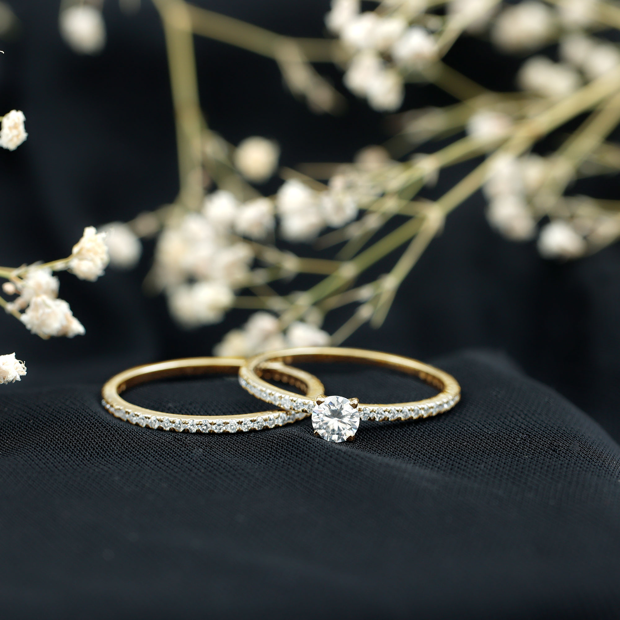 thumbnail video image 2 of Rosec Jewels Wedding Rings Set for Women - Lab Created Diamond Engagement Ring with Band (5 mm, Ef-Vs Quality), 925 Sterling Silver, US 4.00, 2 of 9