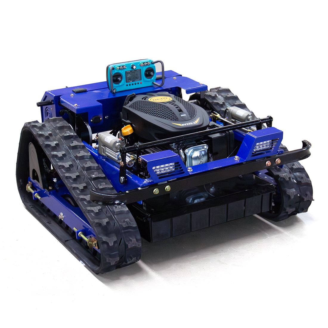 thumbnail video image 2 of DeepKron YF550 RC Gasoline Engine Remote Control Gas Lawn Mower 225cc Tracked Slope Mower, All-Terrain Robotic Cutter, Up to 45 Degree Climb, Orange, 2 of 9