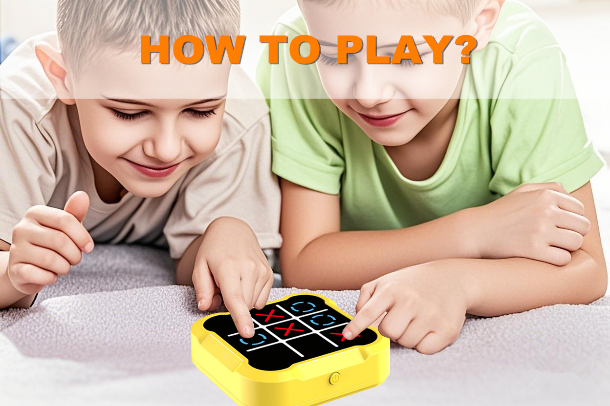 thumbnail video image 2 of Electronic Tic Tac Toe Game, 3-in-1 Handheld Digital Puzzle Game Console, Portable Learning Travel Toys, Ideal Gift for Kids of All Ages, Yellow, 2 of 3