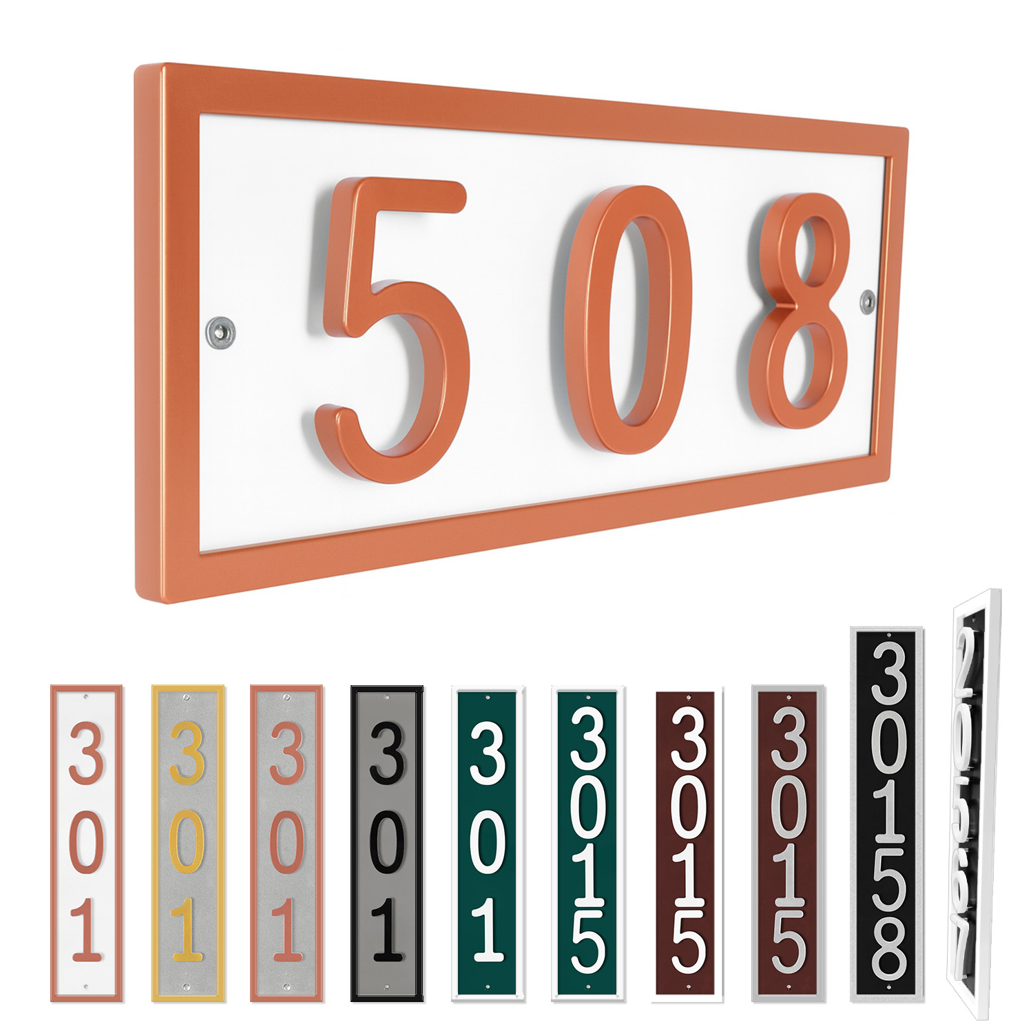 thumbnail video image 2 of ShadeMart Floating House Numbers Sign, Personalized Aluminum Address Plaque for Modern Front Door, Made in USA, 2 of 10