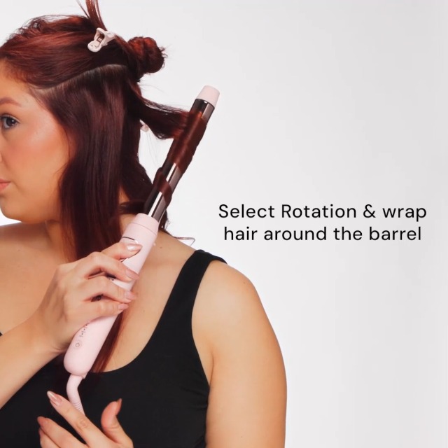 thumbnail video image 2 of L'ANGE HAIR Le Pirouette 32MM Titanium Rotating Curling Iron Self-Rotating Curler | Premium Titanium 1.25 Inch Barrel | Blush, 2 of 8