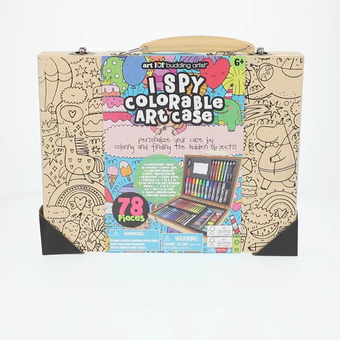 Art 101 Budding Artist 78 Piece Creative Colorable Wood Art Set