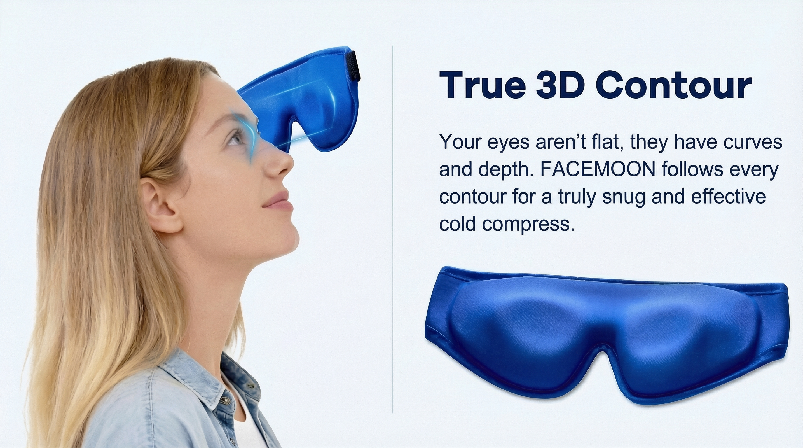 thumbnail video image 2 of Contoured Gel Ice Eye Mask FSA HSA Eligible: Cold Compress for Puffy Eyes, Dark Circles, Sinus Pressure & Post-Surgery Relief, Reusable Cooling Therapy, Fits All Head Sizes, Daily Eye Care, 2 of 13