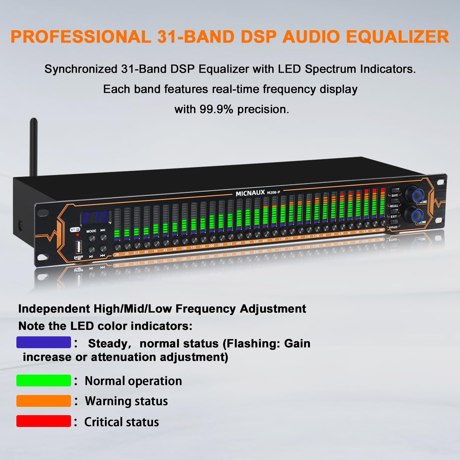 Equalizer for Home Stereo Audio System, Professional 31-Band Graphic ...