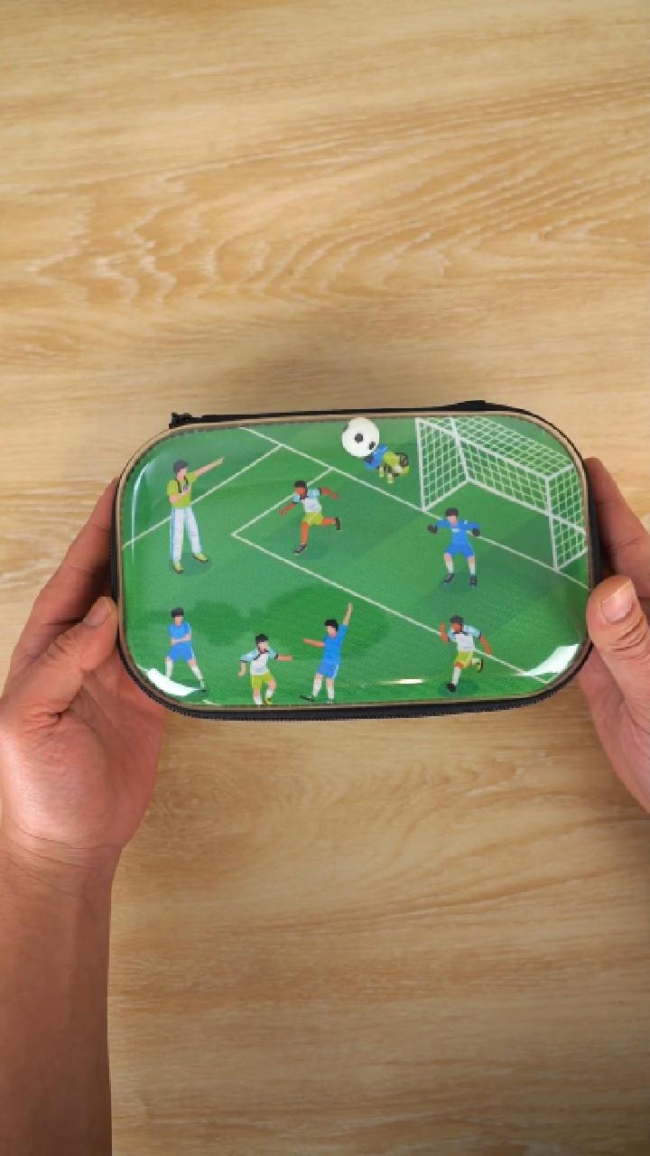 thumbnail video image 2 of ZIPIT Clear Top Soccer Pencil Case for Boys, Durable Hard Shell Pencil Box for School, Large Capacity Stationery Organizer, 2 of 8