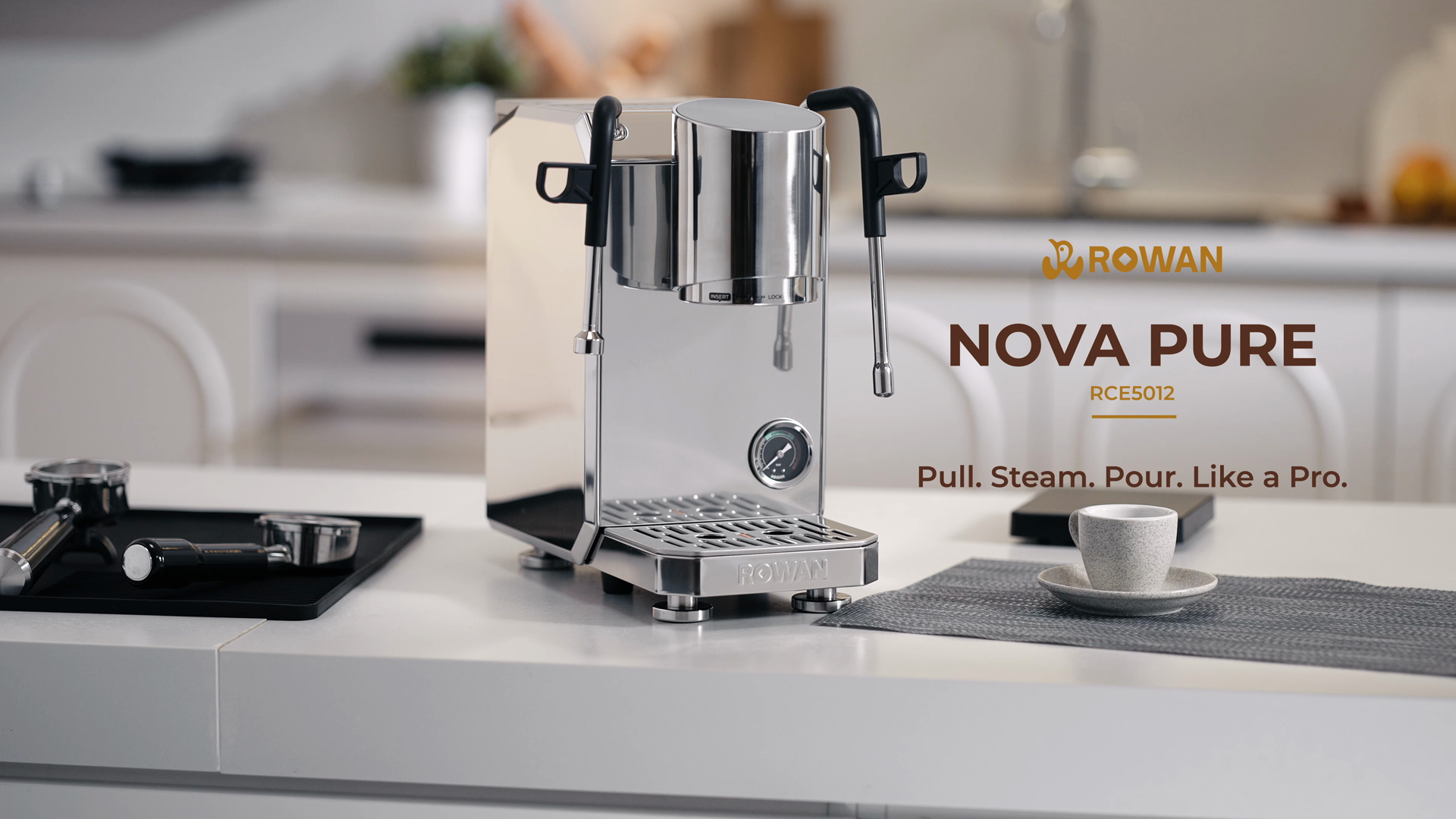 ROWAN Nova Pure Espresso Machine RCE5012-M with 15-Bar Pump, Steam Wand ...