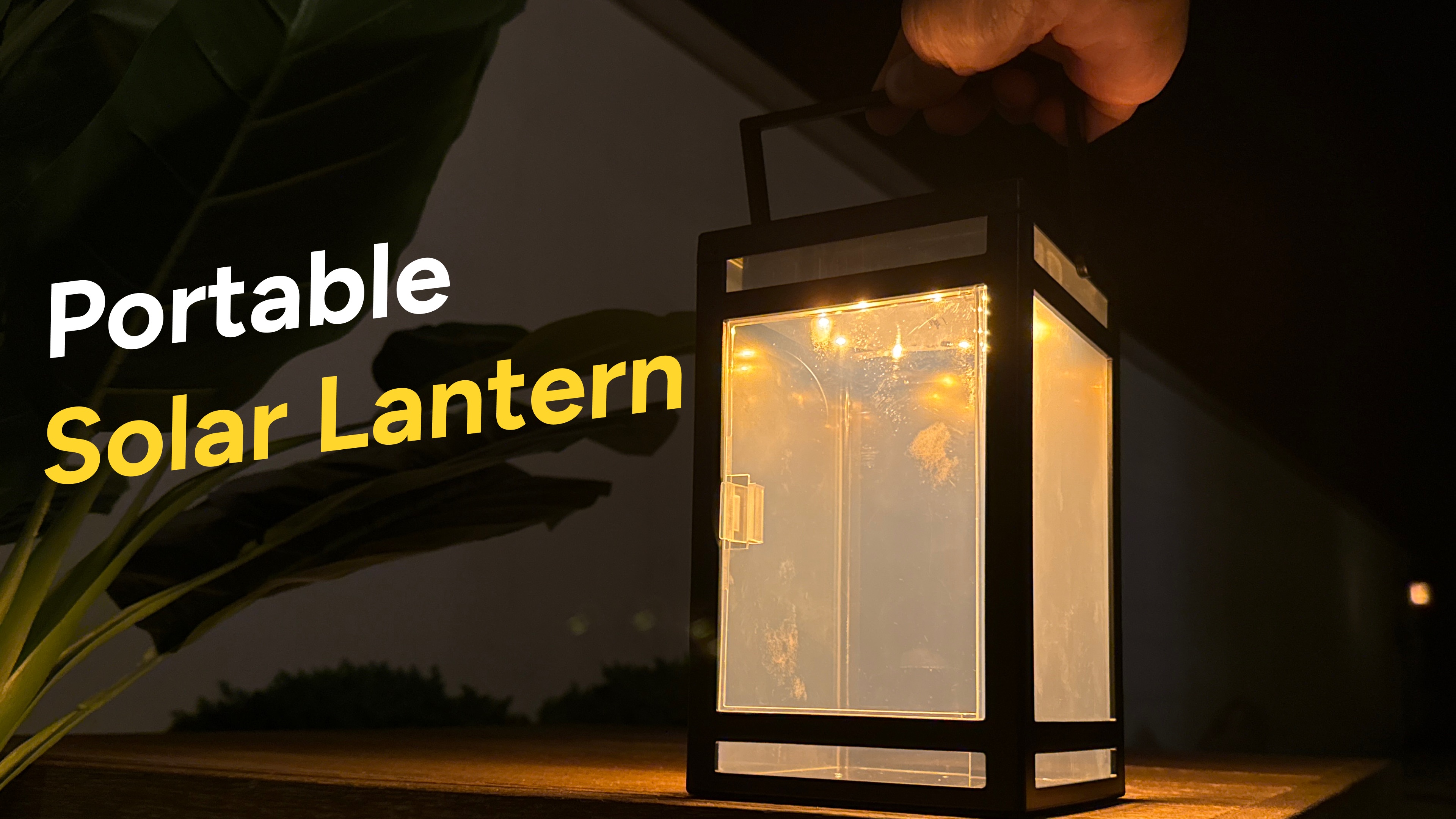 thumbnail video image 3 of Techko Solar Portable Lantern - Amber or White Light (Clear Panel), 3 of 12