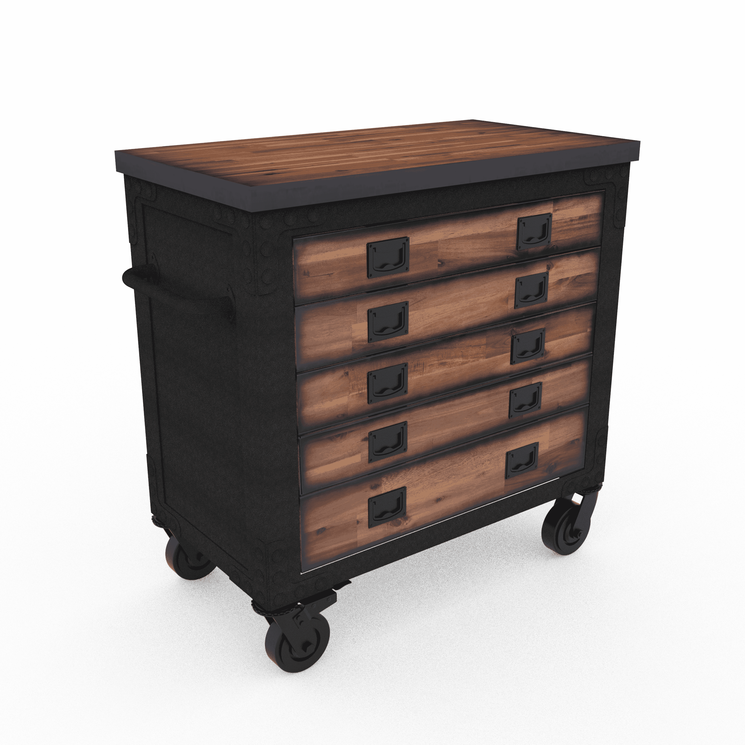 DURAMAX 36 in. W x 20 in. D 5-Drawer Wood Top Roller Cabinet Tool Chest