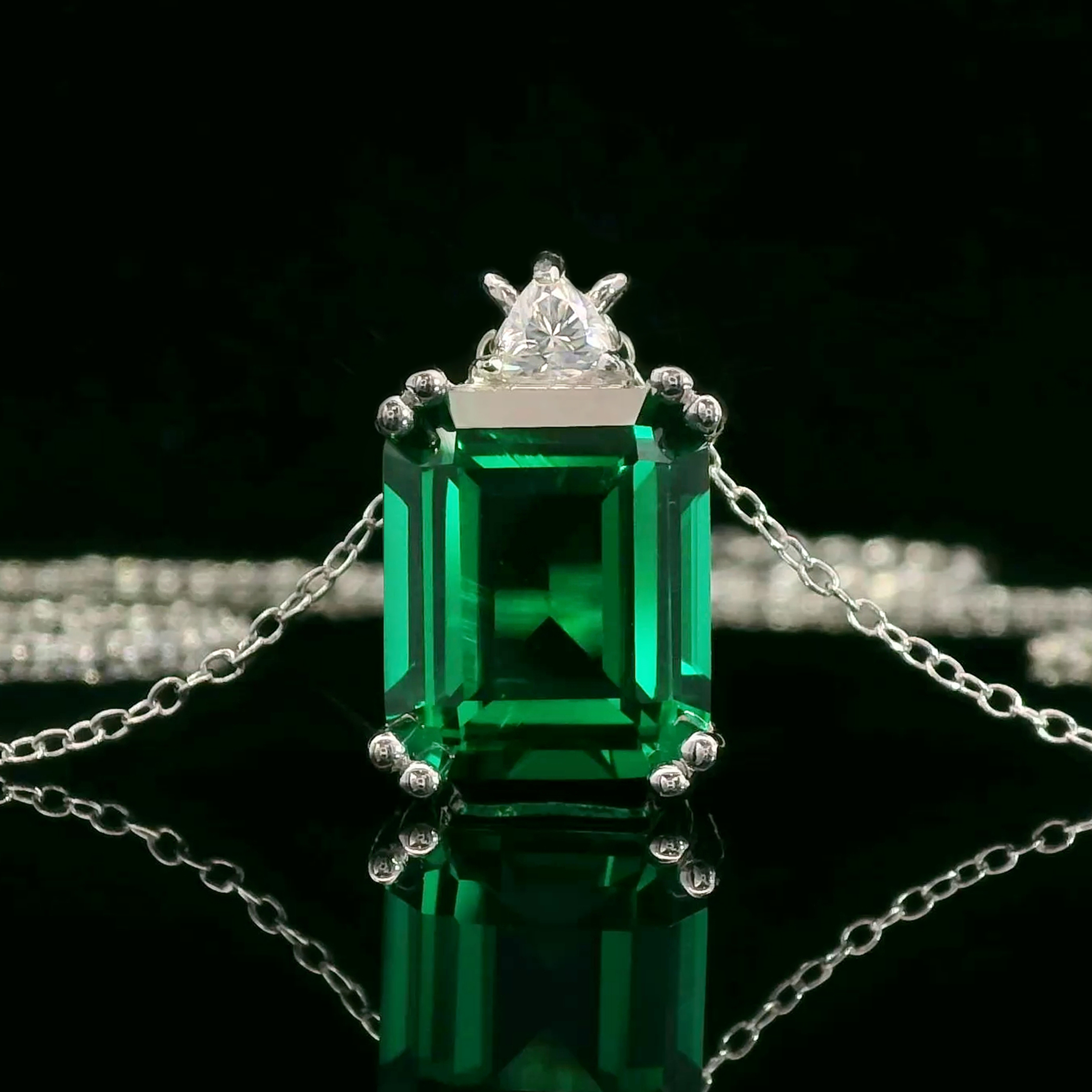thumbnail video image 2 of Gem Stone King 5.87 Ct Octagon Red Created Ruby Sky Blue Aquamarine 925 Sterling Silver Necklace, 2 of 4