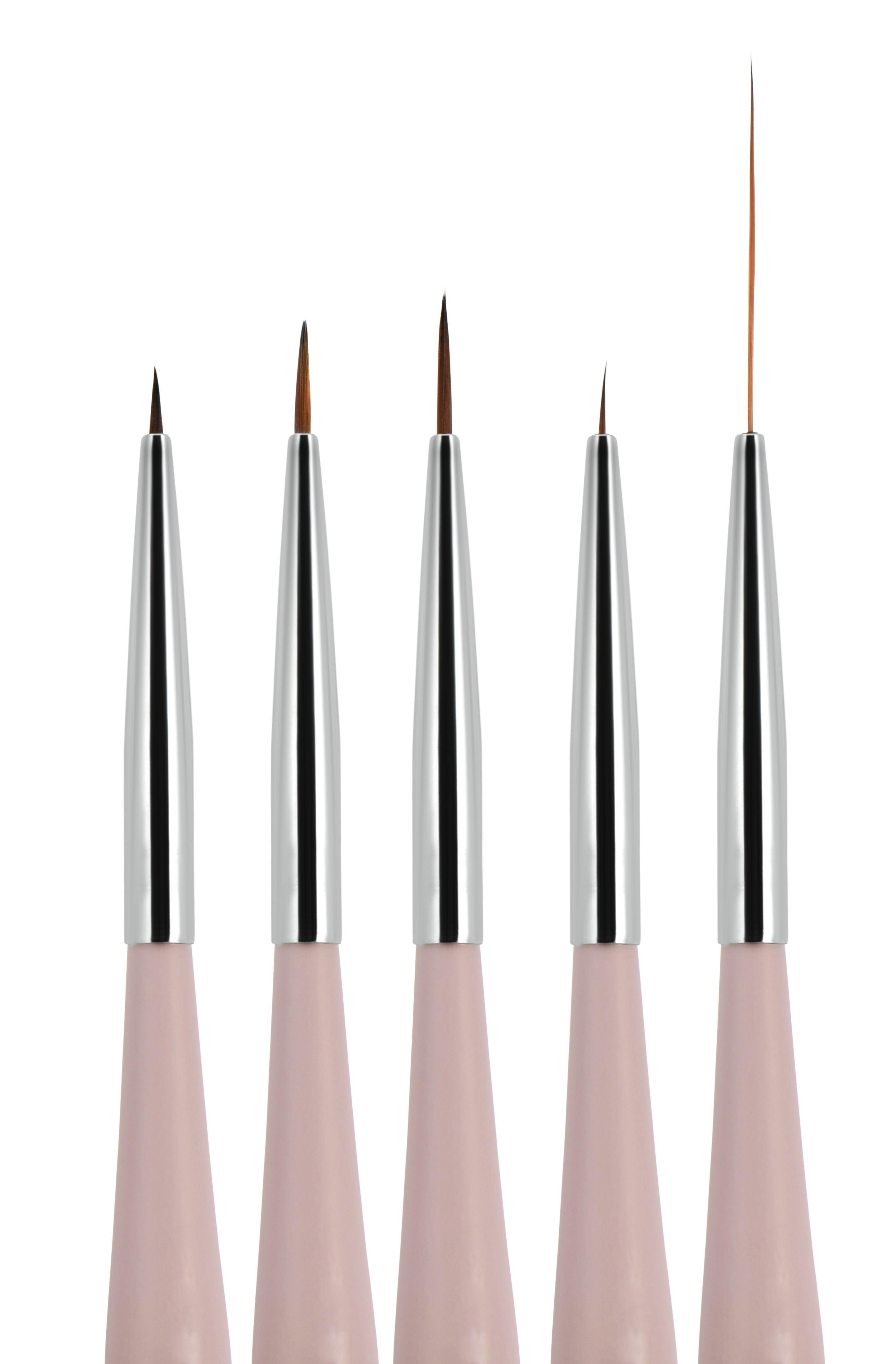 thumbnail video image 2 of Beaute Galleria 5 Pieces Nail Art Brush Set with Liners and Striping Brushes, for Thin Fine Line Drawing, Detail Painting, Striping, 2 of 7