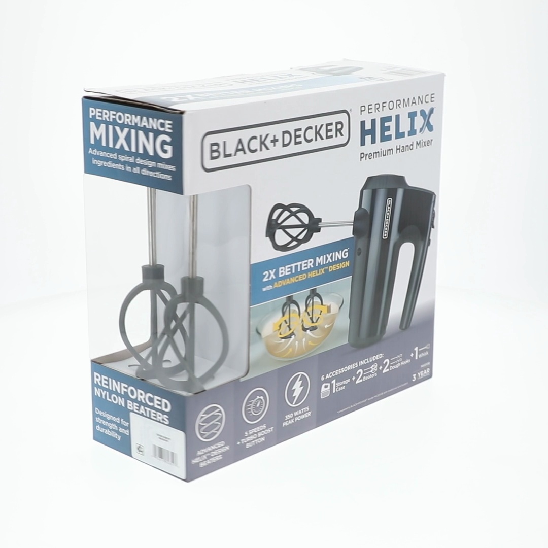BLACK+DECKER, Hand Mixer, Helix Performance, 5-Speed, Black