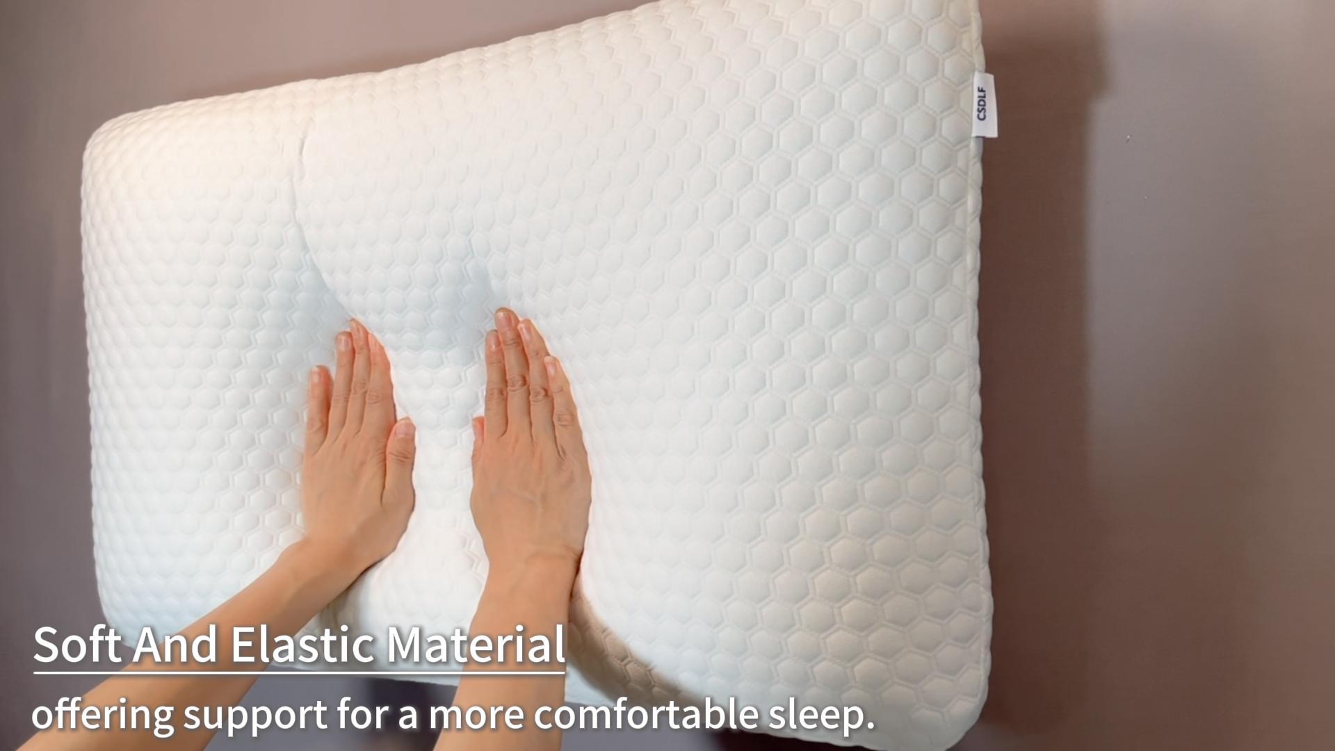 thumbnail video image 2 of Memory Foam Bed Pillows, Pillow for Side and Back Sleeper, Pillow for Neck Pain Relief, Washable Removable Cover, Soft, White (Standard), 2 of 8
