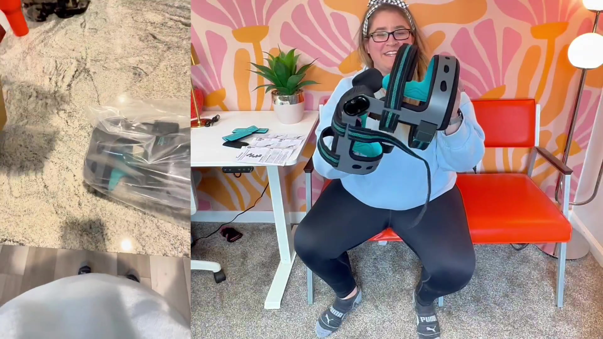 thumbnail video image 2 of Komzer Knee Brace for ACL, PCL, MCL & Meniscus Injuries - Ligament Support, Size M (Left), 2 of 9