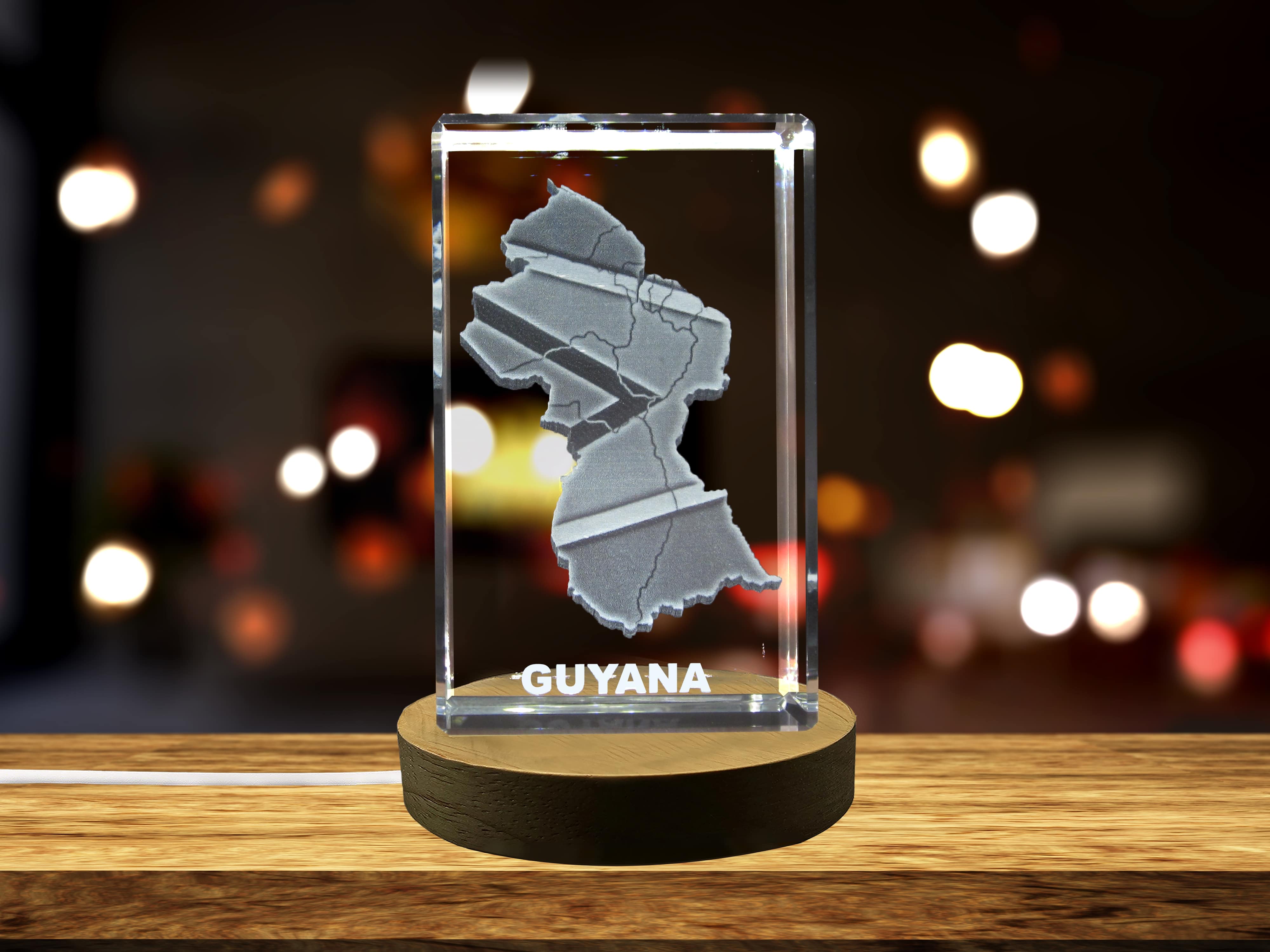 thumbnail video image 2 of Guyana 3D Engraved Crystal 3D Engraved Crystal Keepsake/Gift/Decor/Collectible/Souvenir, 2 of 6