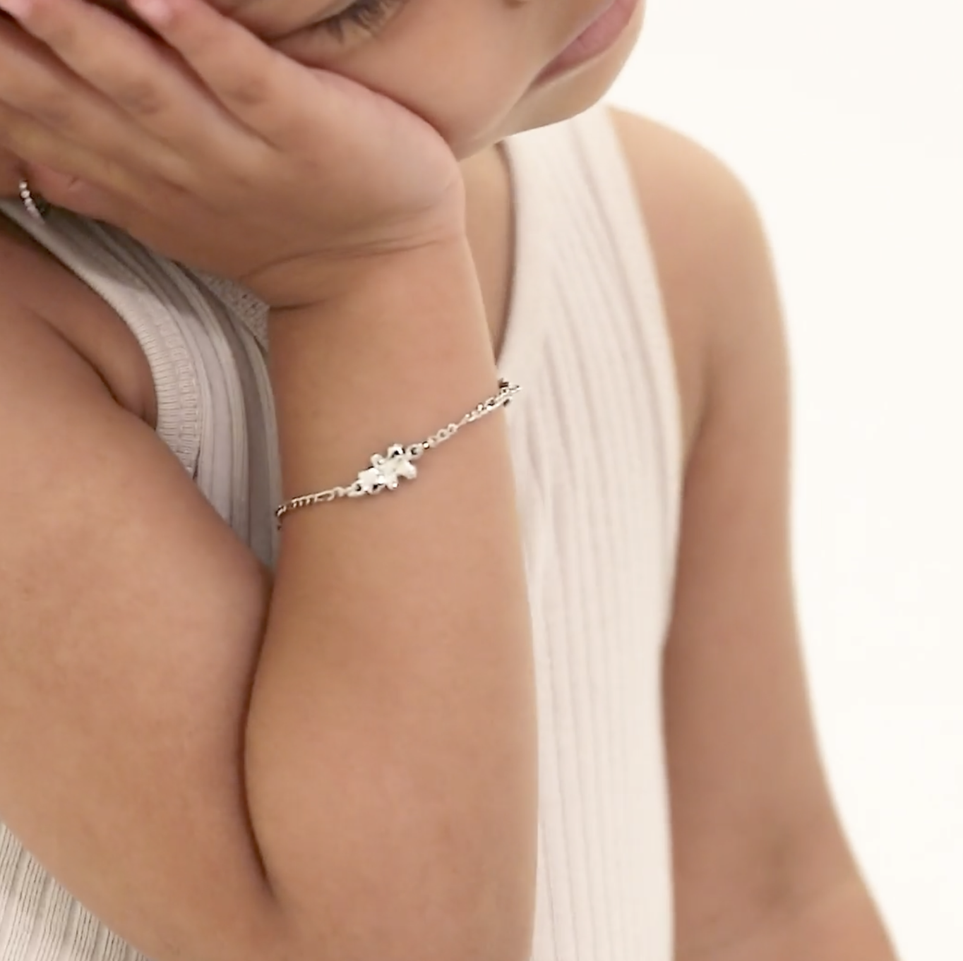 thumbnail video image 2 of 925 Sterling Silver 5" Teddy Bear Identification Bracelet for Babies & Toddlers, 2 of 7