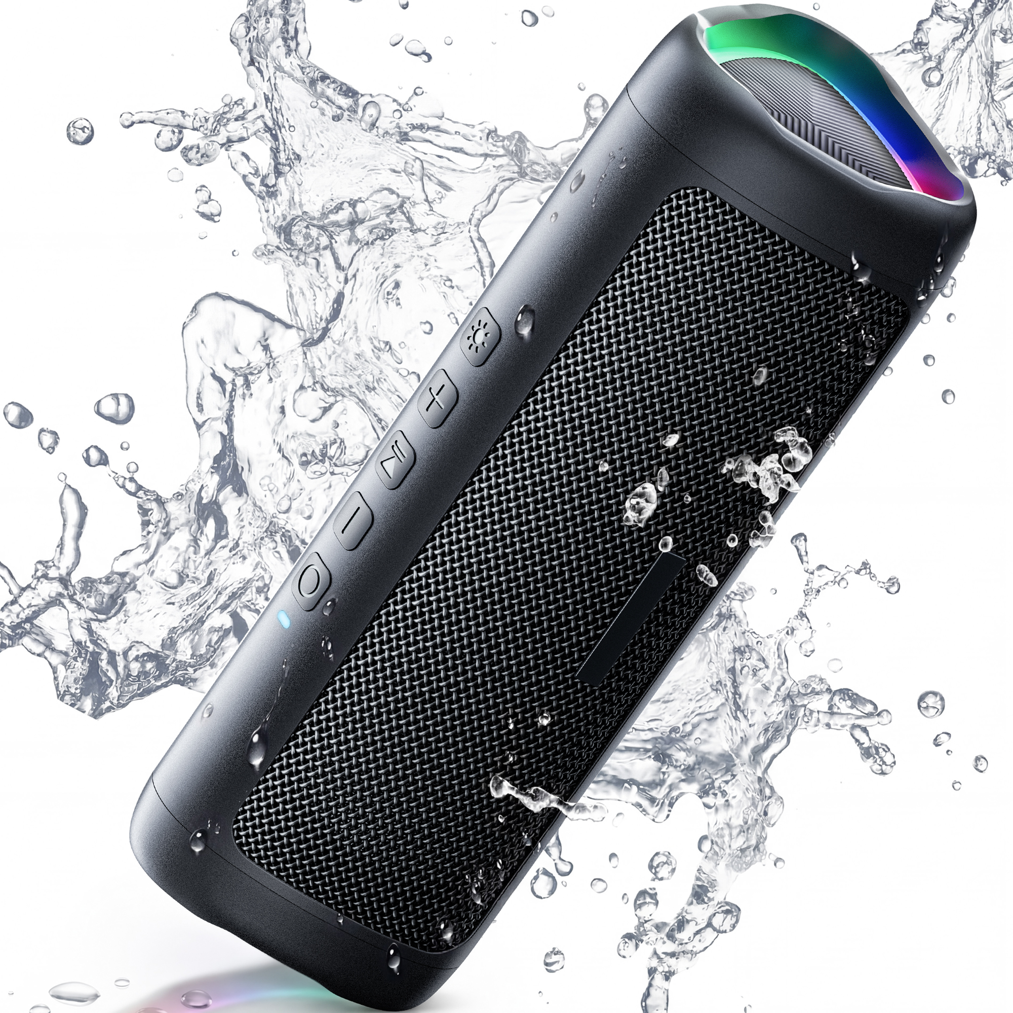 thumbnail video image 2 of Bluetooth Speaker, Portable Speakers Bluetooth Wireless with Lights IPX5 Waterproof, 10W Loud Sound, 20H Playtime, Outdoor Speakers for Home/Party/Beach/Travel, Gifts, 2 of 8